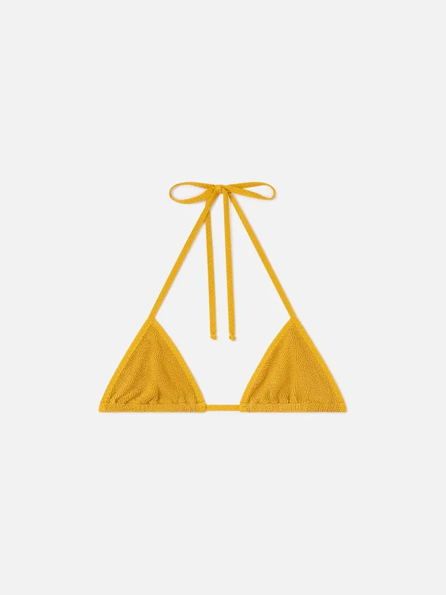 mc2-saint-barth-leah-string-top-bikini-donna-triangolo-crinkle-ocra image 1