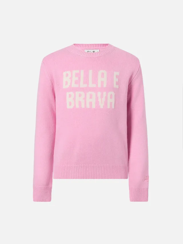 mc2-saint-barth-princess-girocollo-bambina-misto-cashmere-rosa-bella-e-brava image 1