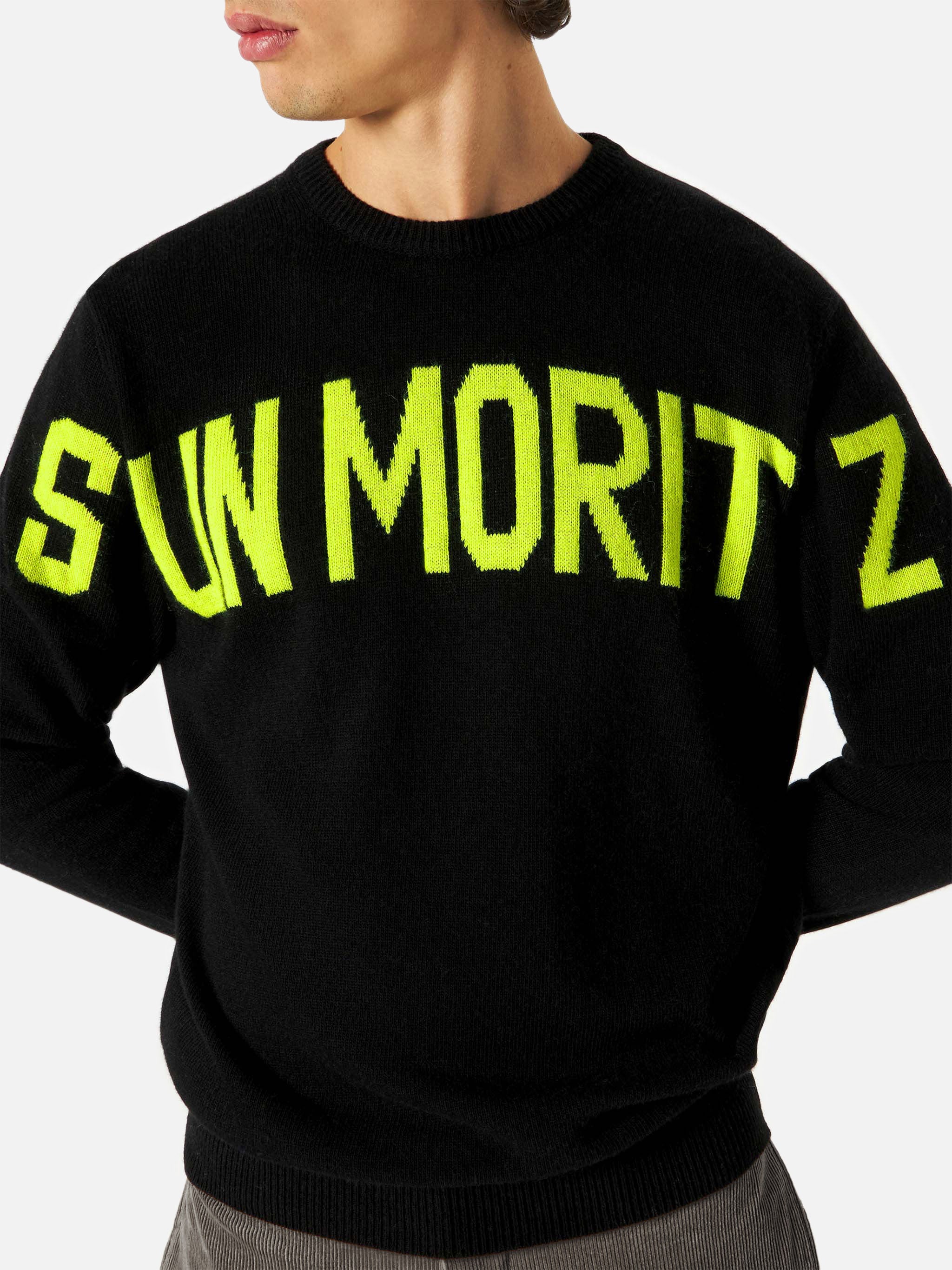 mc2-saint-barth-heron-ski-maglia-uomo-in-misto-cashmere-nero image 2