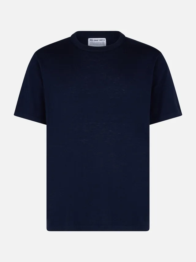 mc2-saint-barth-scott-t-shirt-blu-navy-in-lana-merino-e-cashmere image 1
