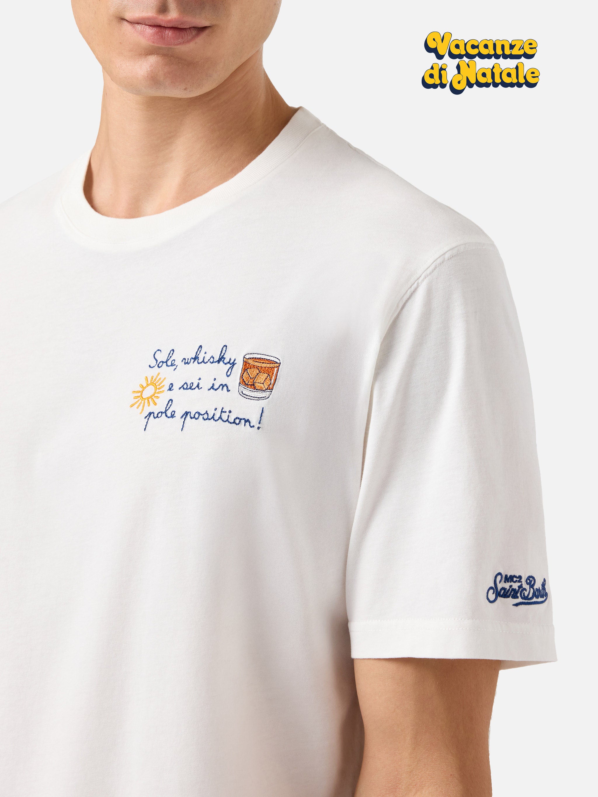 mc2-saint-barth-t-shirt-arnott-warm-cotone-invernale-con-ricamo-sole-whisky image 5