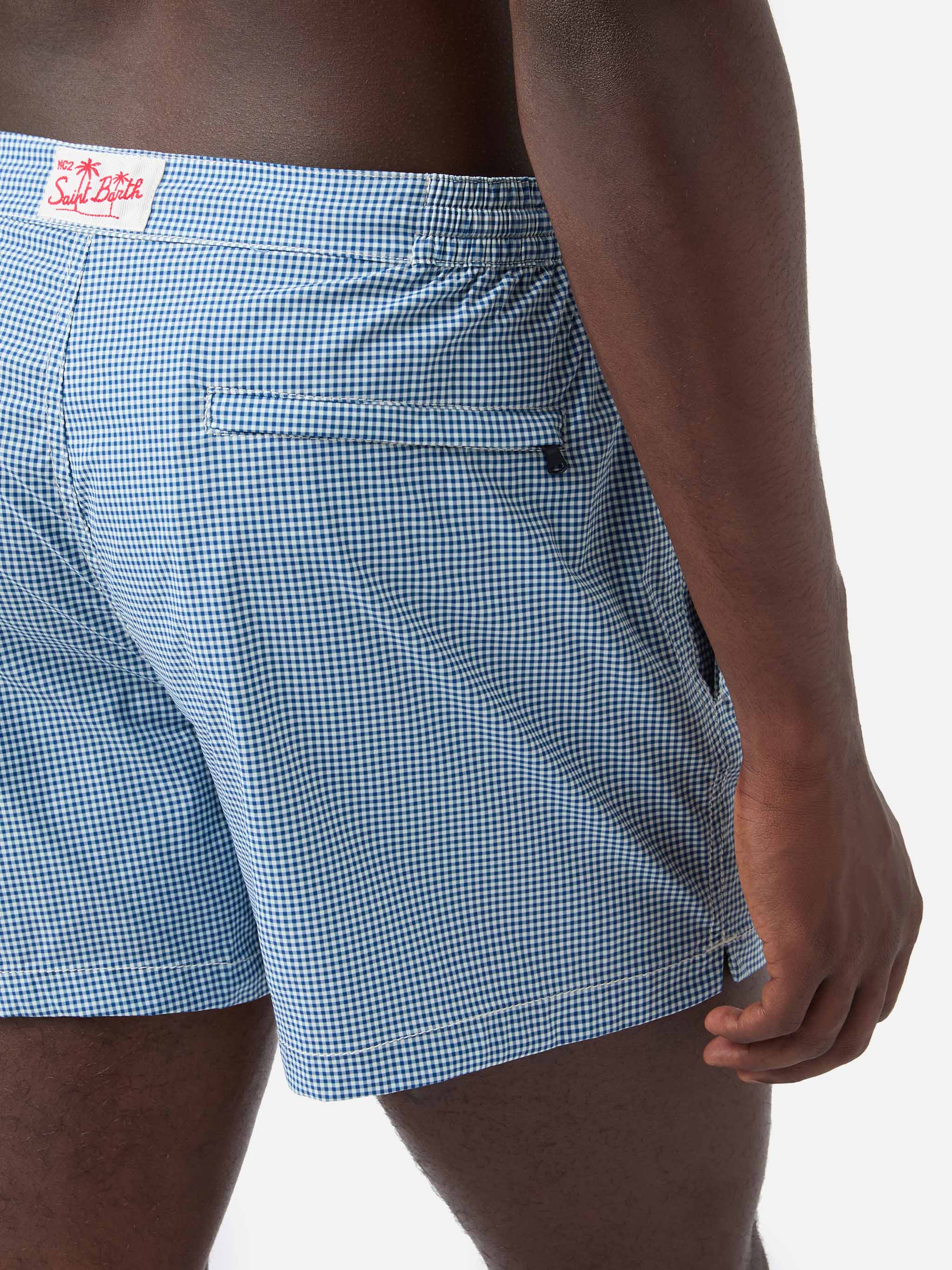 mc2-saint-barth-harrys-costume-mare-uomo-slim-vichy-blu-navy image 6