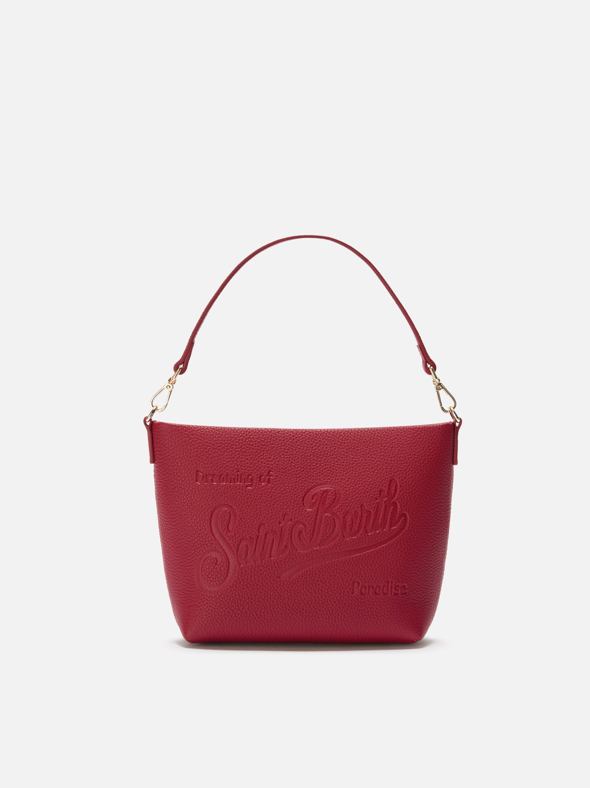 mc2-saint-barth-aline-bag-borsa-a-spalla-in-pelle-martellata-bordeaux image 1