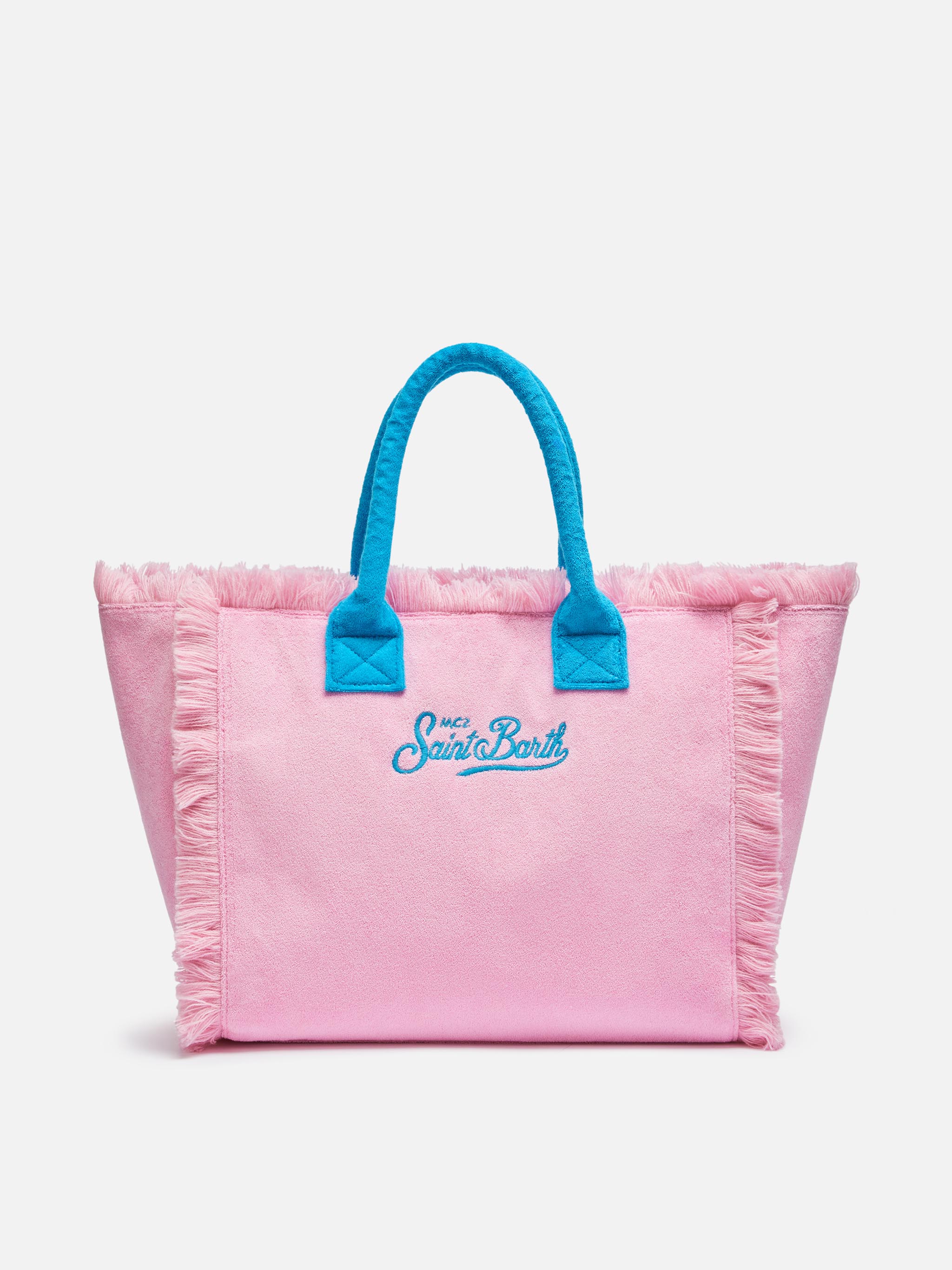 mc2-saint-barth-vanity-sponge-borsa-shopper-in-spugna-rosa-con-logo image 5