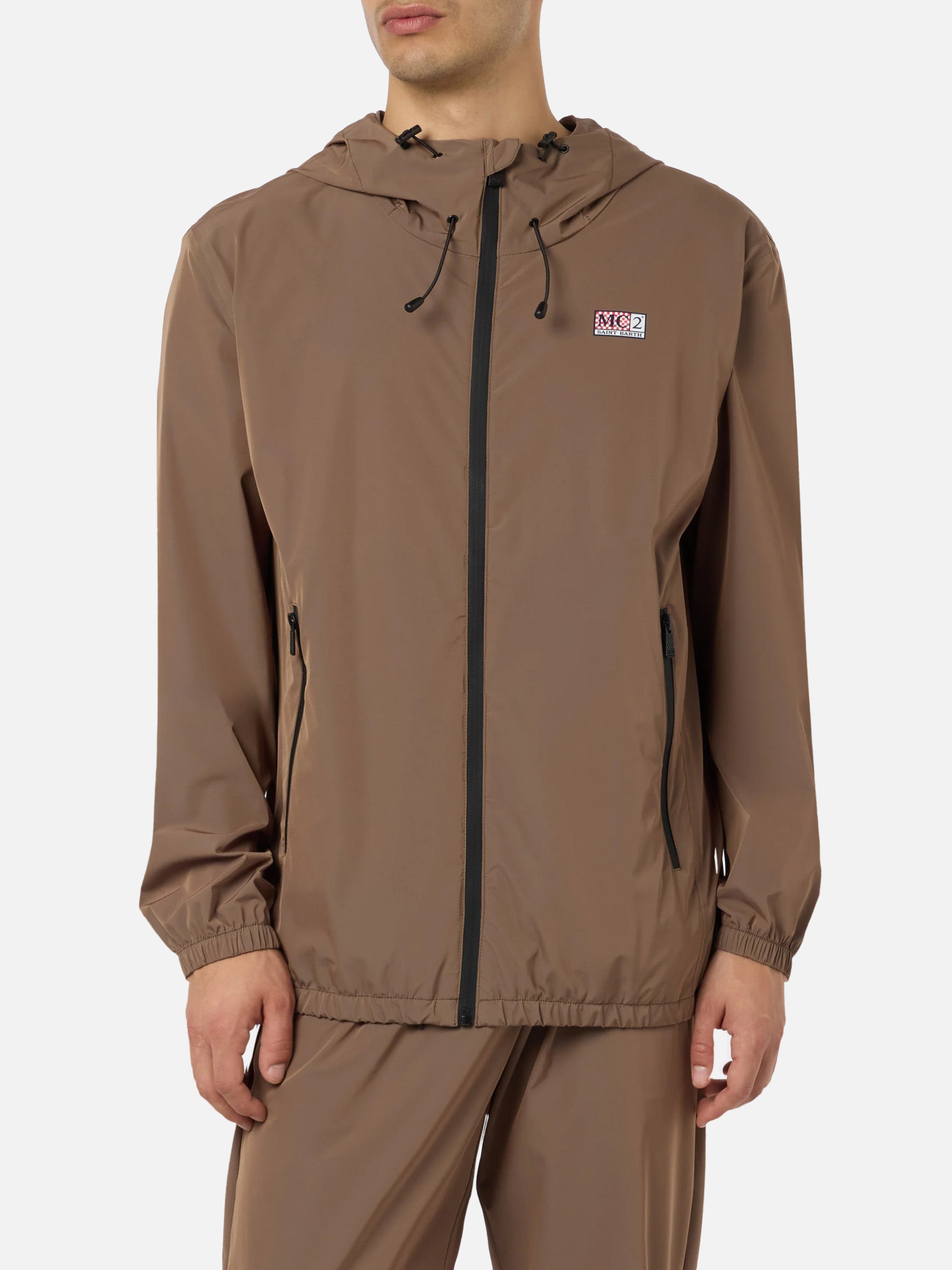mc2-saint-barth-giacca-sloop-slo0002-tecnica-solaro-khaki-con-cappuccio image 1