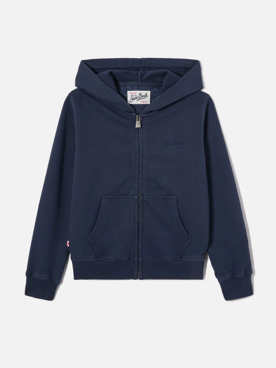 mc2-saint-barth-coney-felpa-bambino-blu-navy-con-cappuccio-e-zip image 1