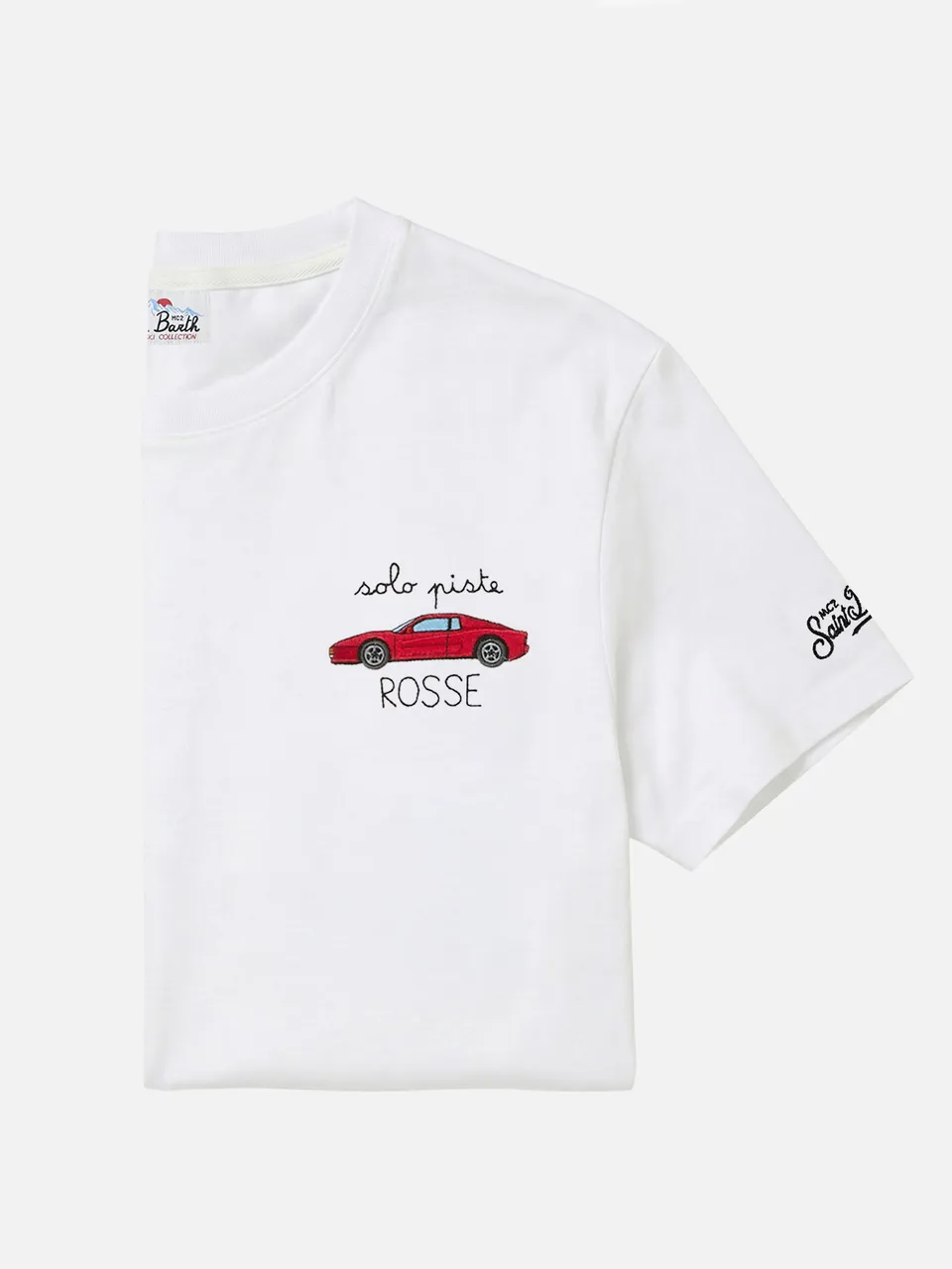 mc2-saint-barth-arnott-t-shirt-uomo-bianca-cotone-ricamo-solo-piste-rosse image 1