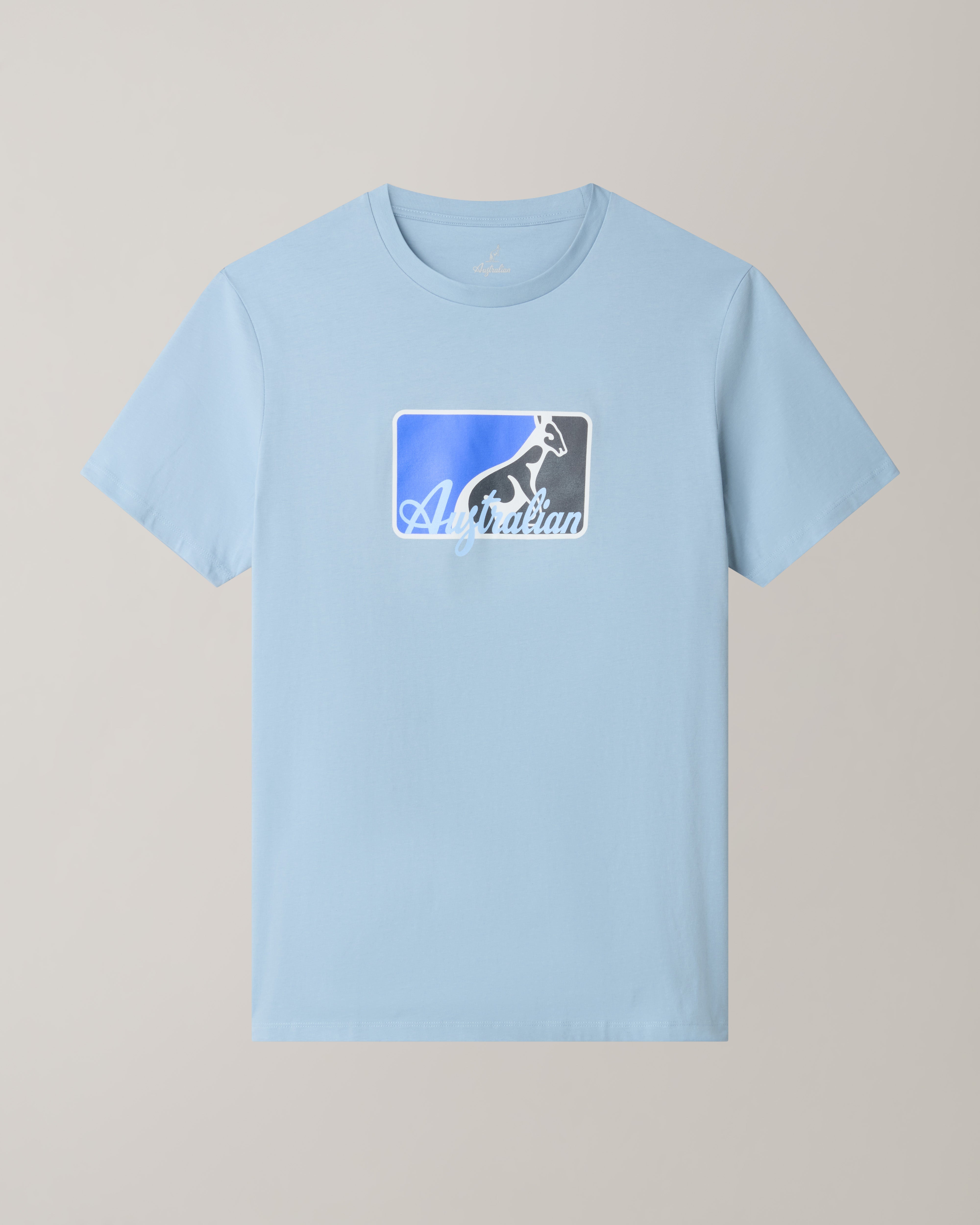 australian-league-t-shirt-in-cotone-azzurro-pastello image 5