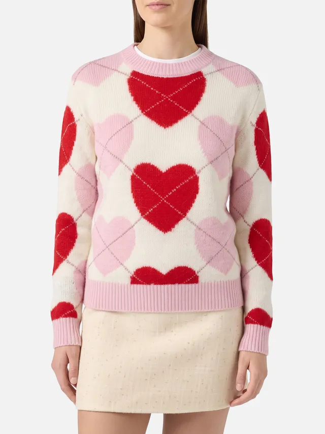 mc2-saint-barth-maglione-donna-new-queen-soft-rosa-jacquard-cuori image 1