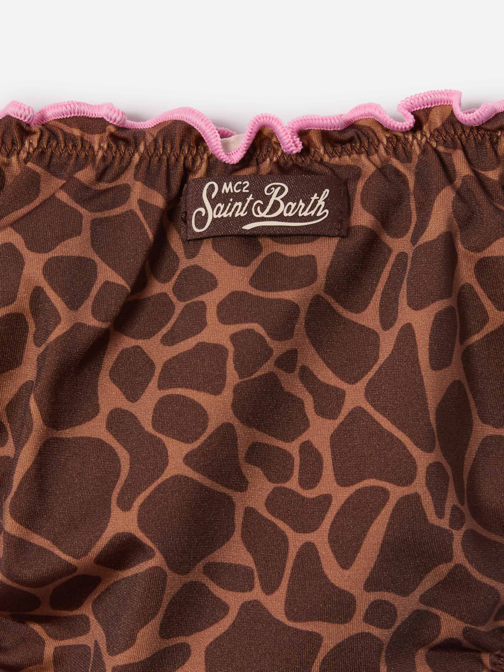 mc2-saint-barth-cris-bikini-da-bambina-animalier-marrone-e-rosa image 3