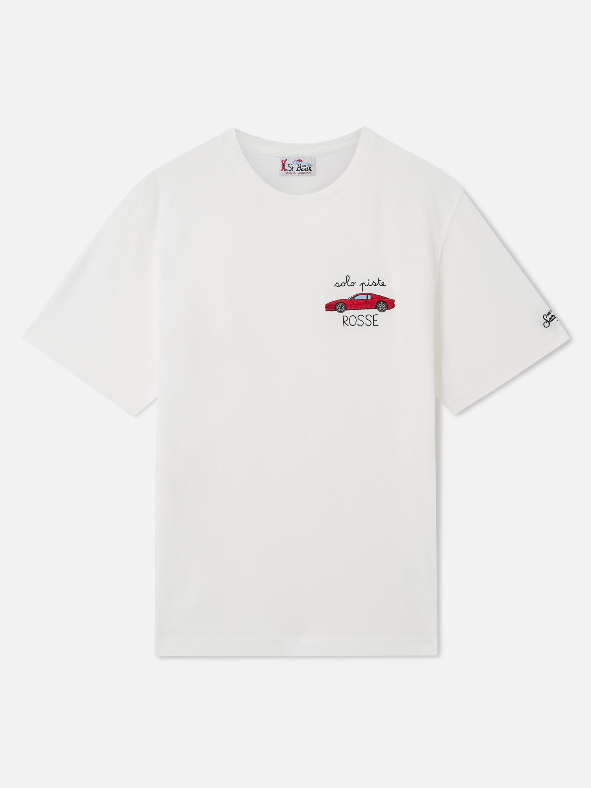 mc2-saint-barth-arnott-t-shirt-uomo-bianca-cotone-ricamo-solo-piste-rosse image 2