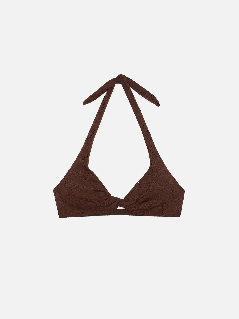 mc2-saint-barth-leda-top-bralette-triangolo-in-sangallo-marrone image 1