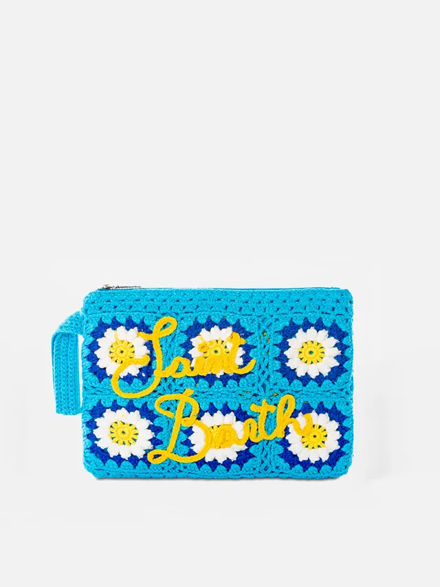 mc2-saint-barth-parisienne-pouch-uncinetto-azzurra-ricamo-margherite-20x28-cm image 1