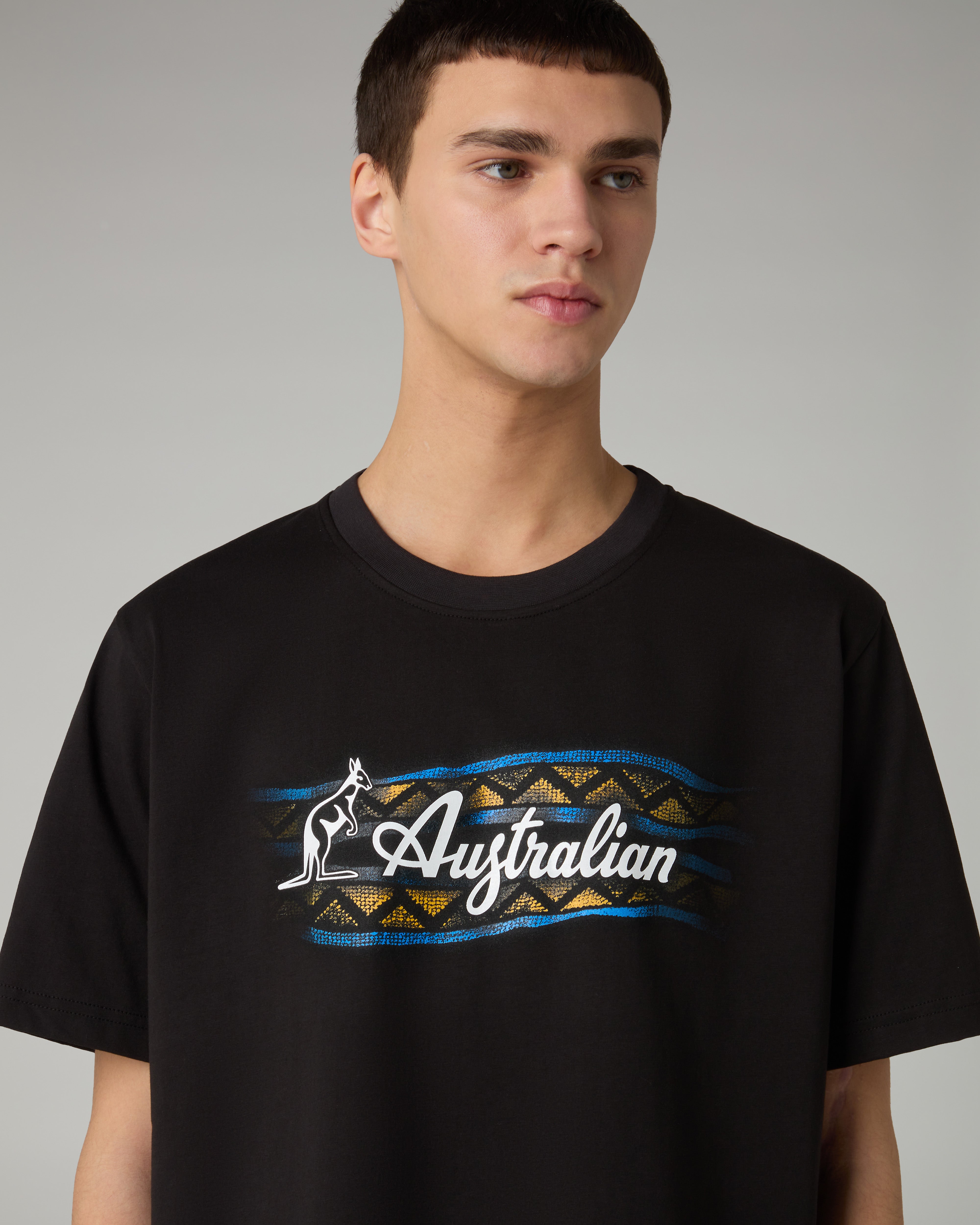 australian-mistero-t-shirt-heritage-nera-in-cotone-regular-fit image 4