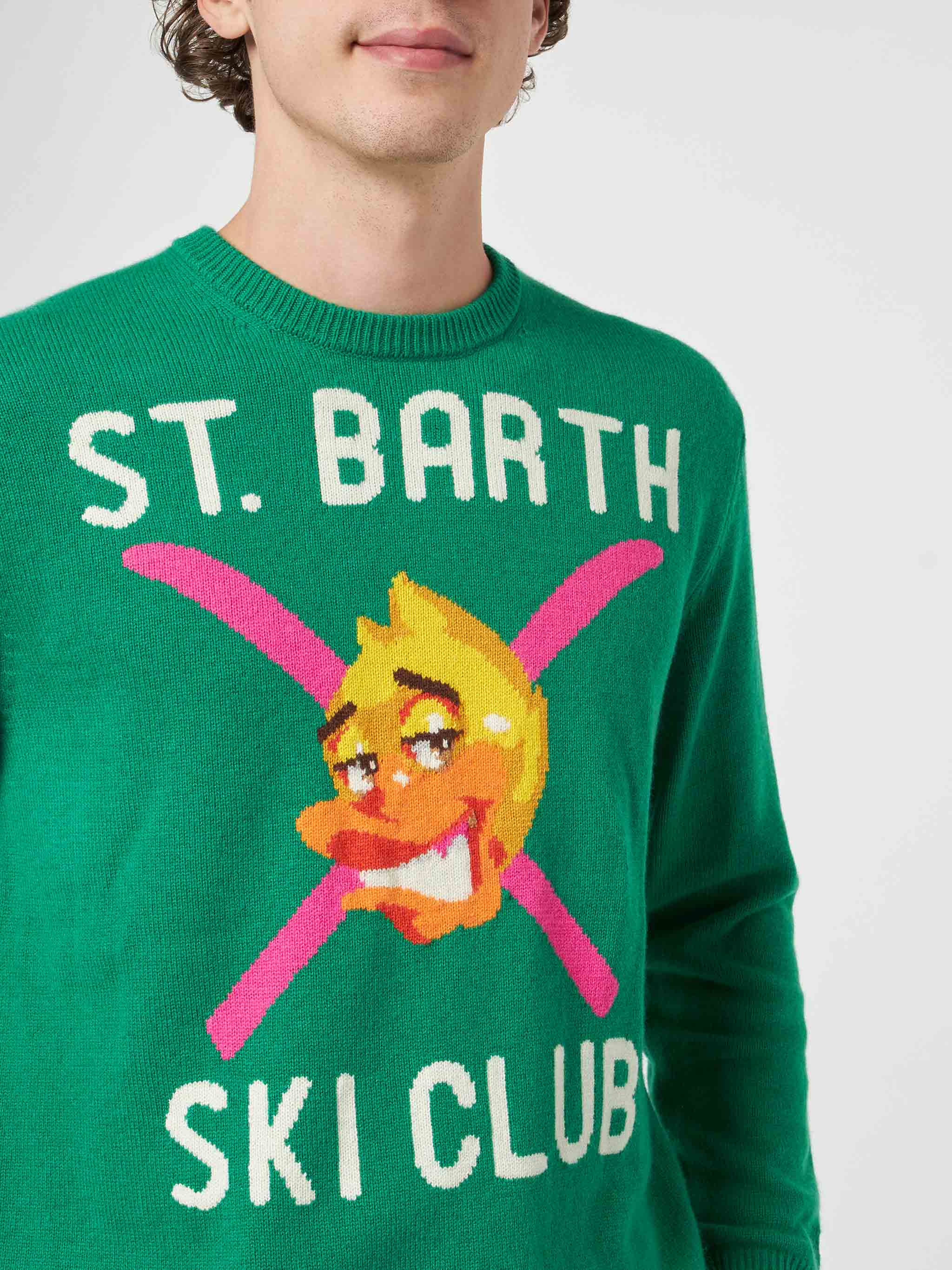 mc2-saint-barth-maglione-girocollo-uomo-crypto-ducky-jacquard-verde-crypto-puppe image 2