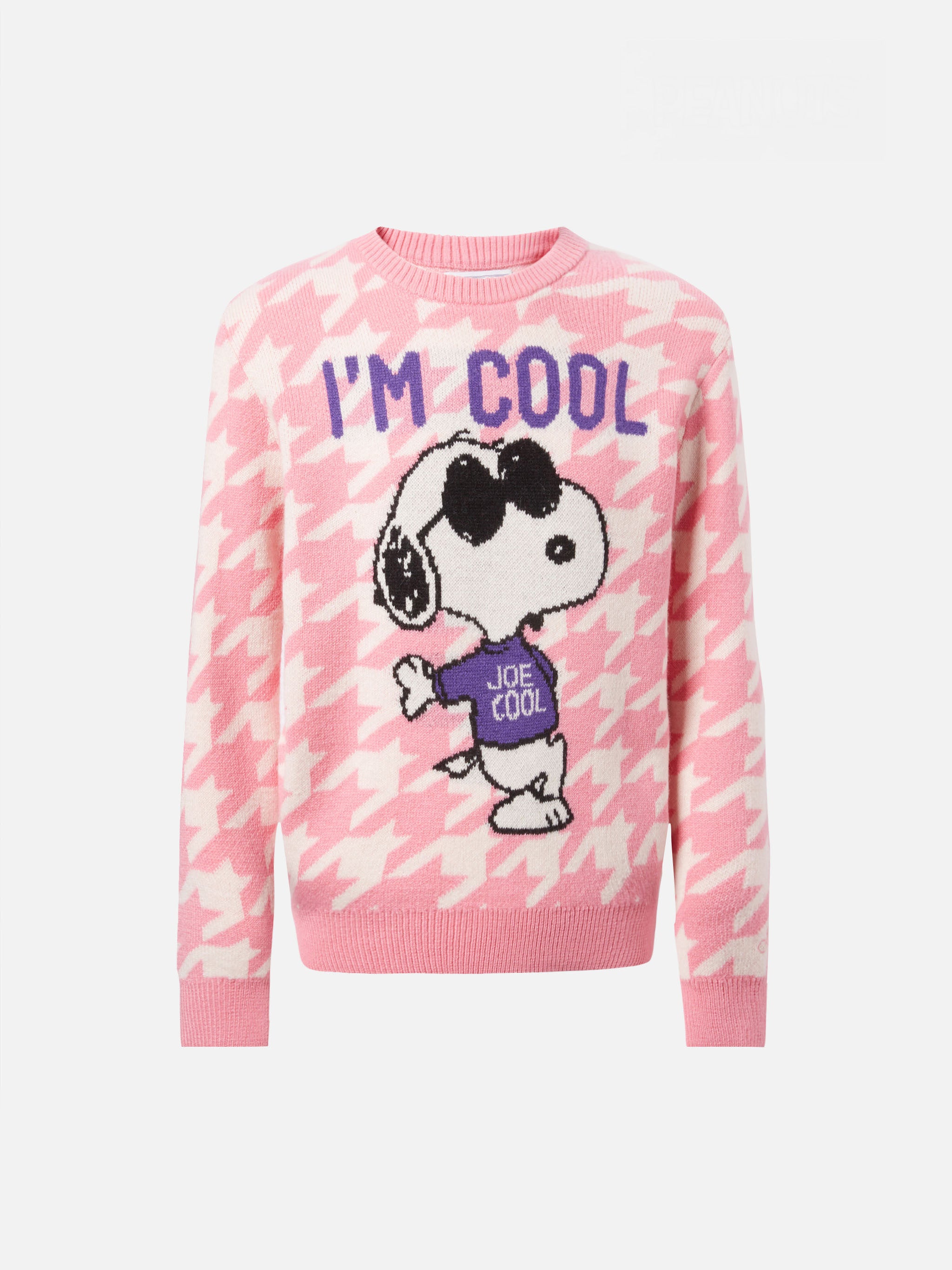 mc2-saint-barth-girocollo-princess-bambina-jacquard-pied-de-poule-e-snoopy-speci image 1