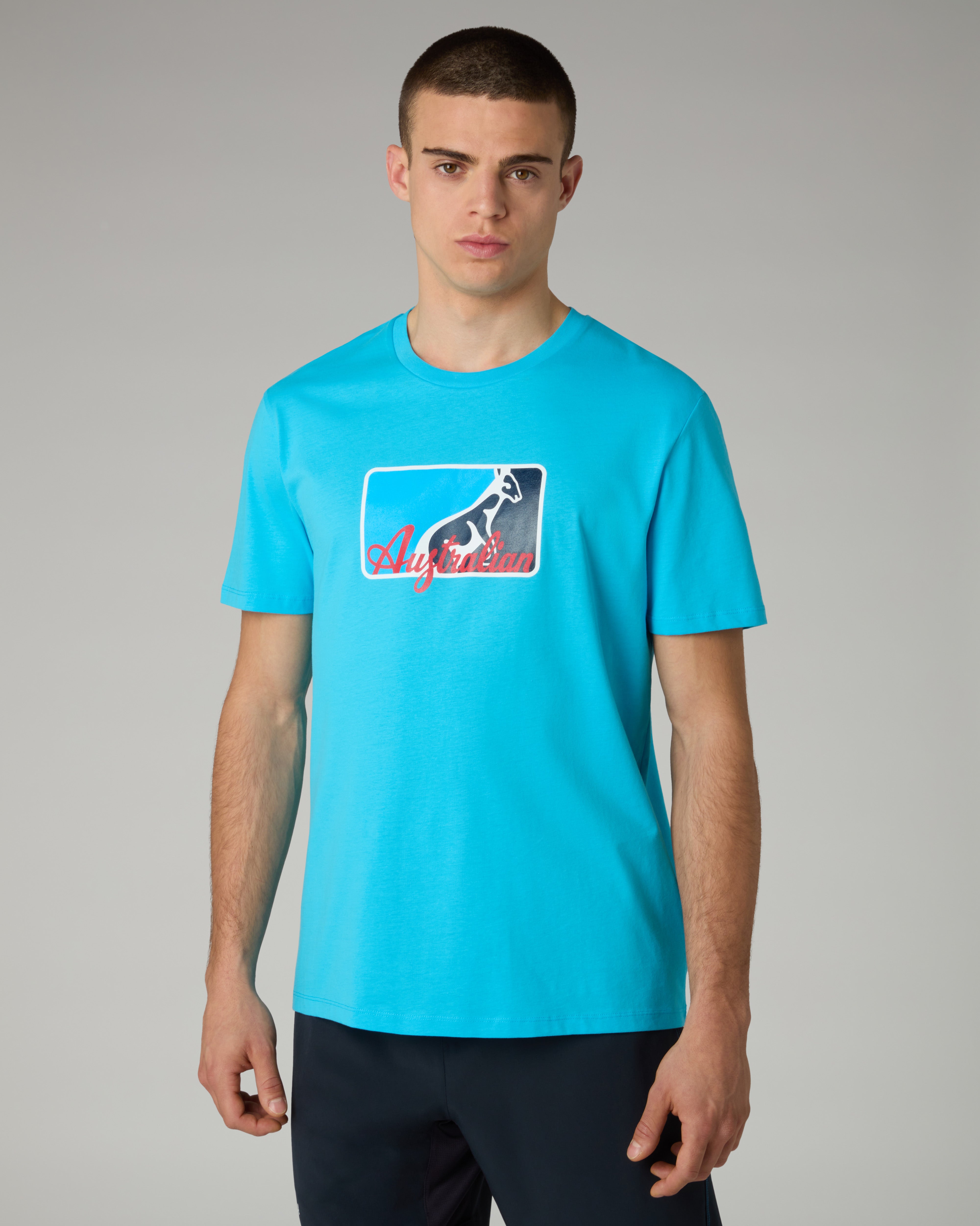 australian-league-t-shirt-in-cotone-con-stampa-petto image 1
