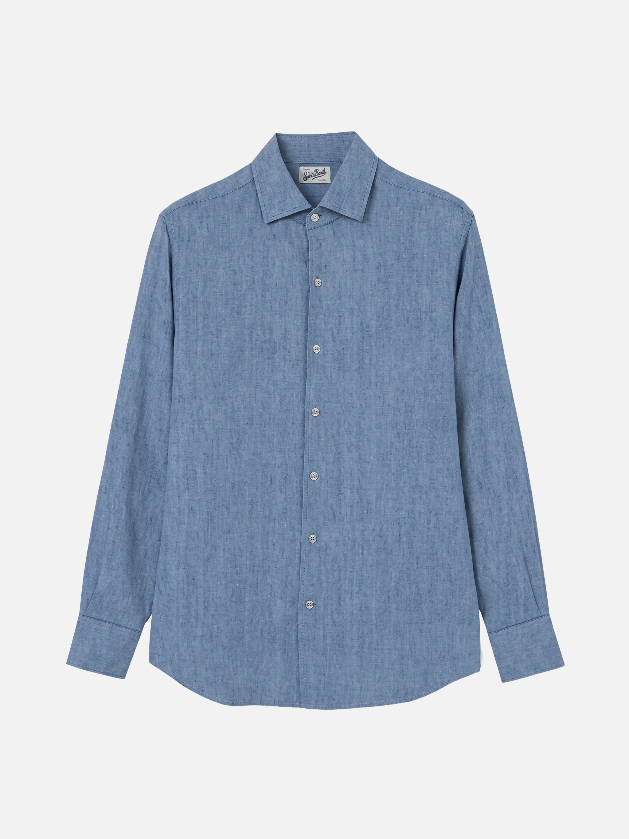 camicia-mc2-saint-barth-raphael-in-chambray-denim-chiaro-di-puro-lino image 3