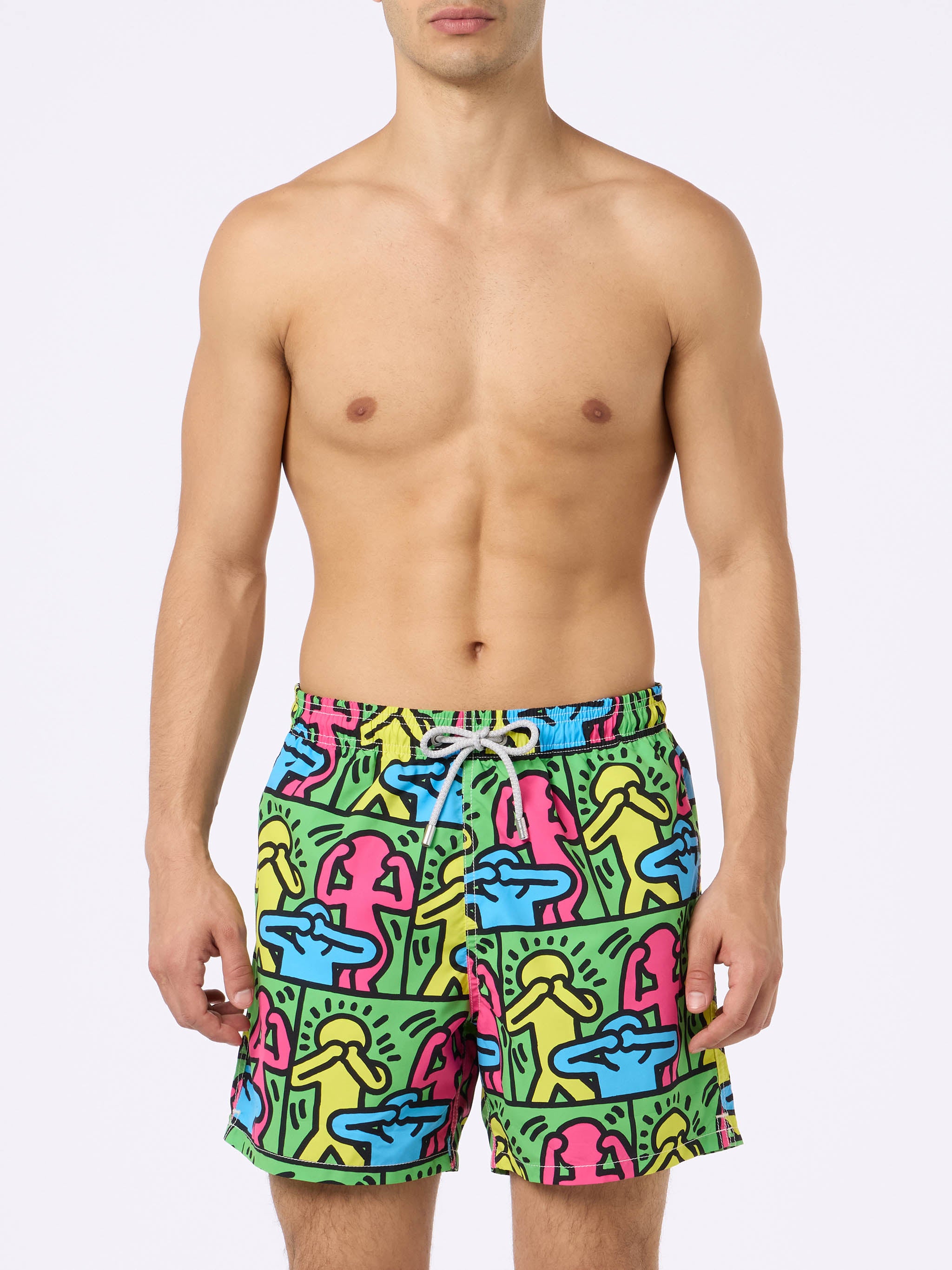 mc2-saint-barth-gustavia-special-edition-costume-uomo-keith-haring-people-verde image 3