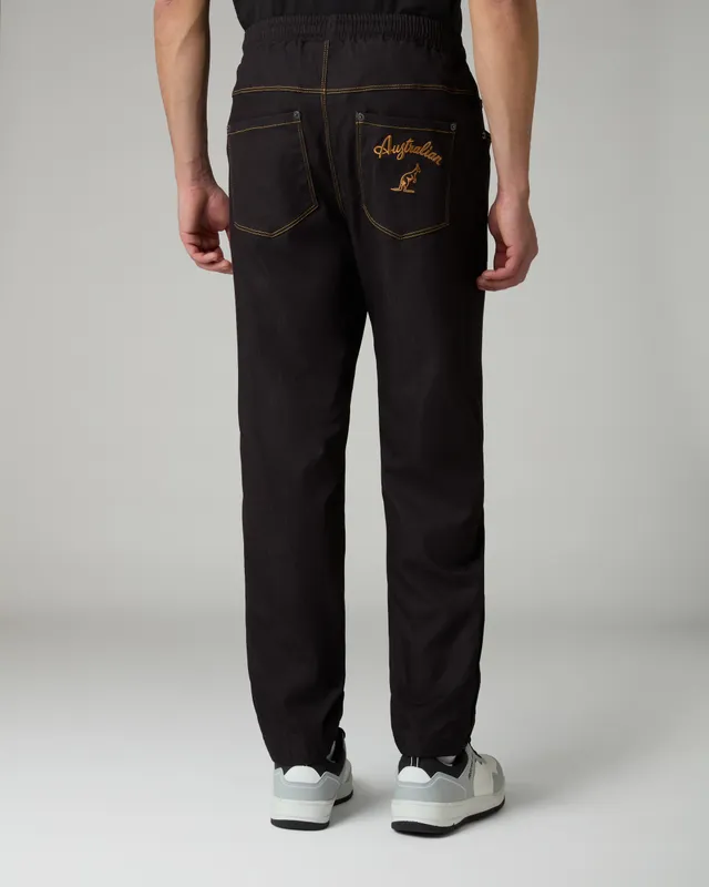 australian-denim-track-pant-archive-pantalone-in-denim-nero image 1