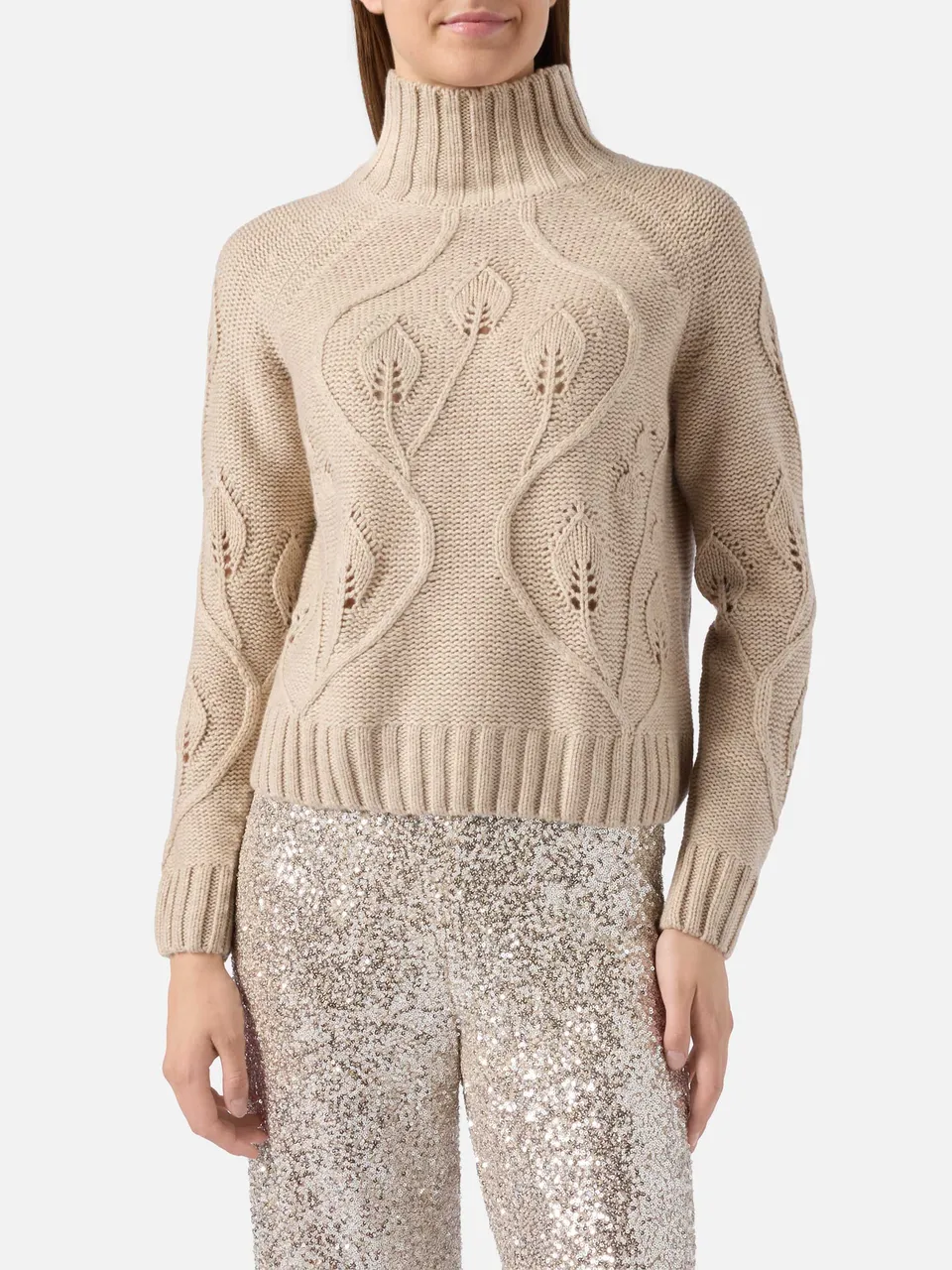 mc2-saint-barth-alais-maglia-donna-beige-collo-alto-cashmere-fiori-3d image 1