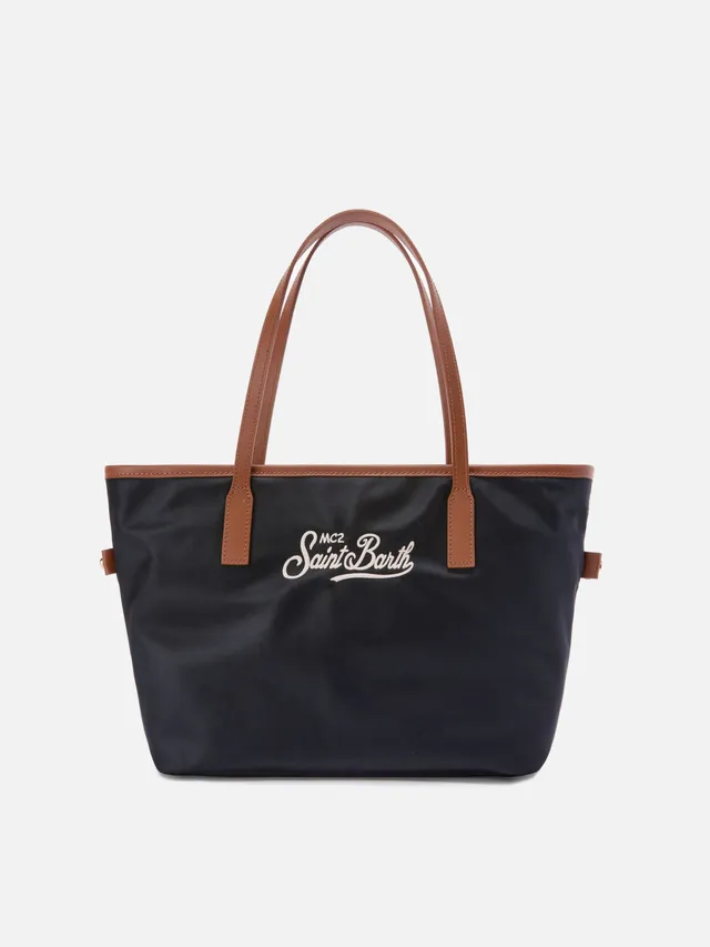 mc2-saint-barth-city-medium-borsa-nylon-nera-con-logo image 1