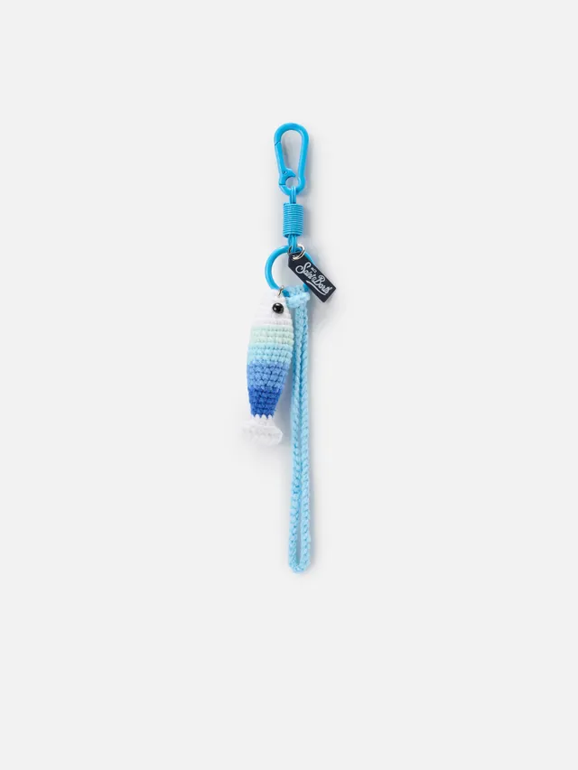 mc2-saint-barth-portachiavi-crochet-sardina-blu-con-moschettone image 1