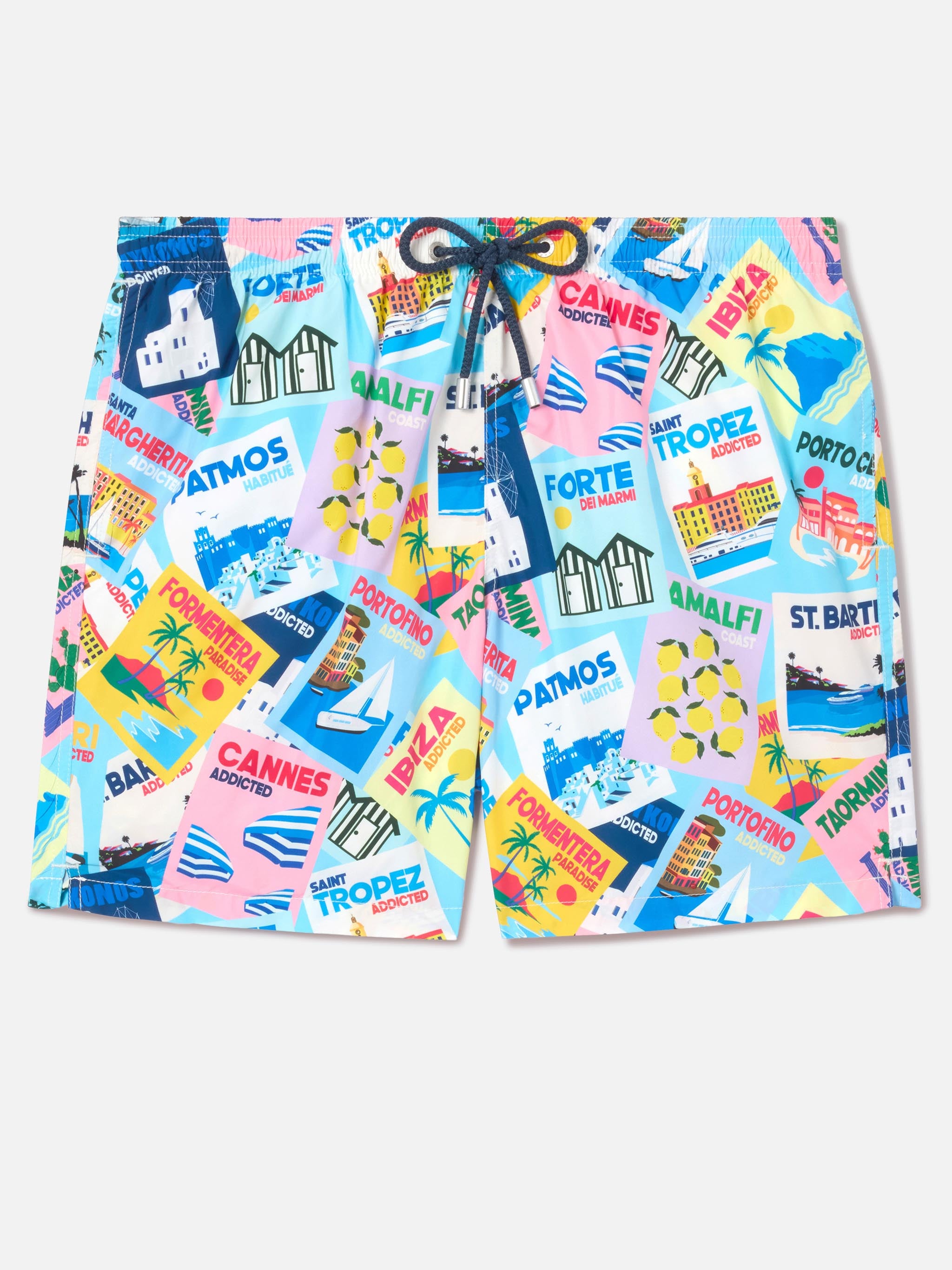 mc2-saint-barth-costume-mare-uomo-lighting-stampa-cartoline-multicolore image 1