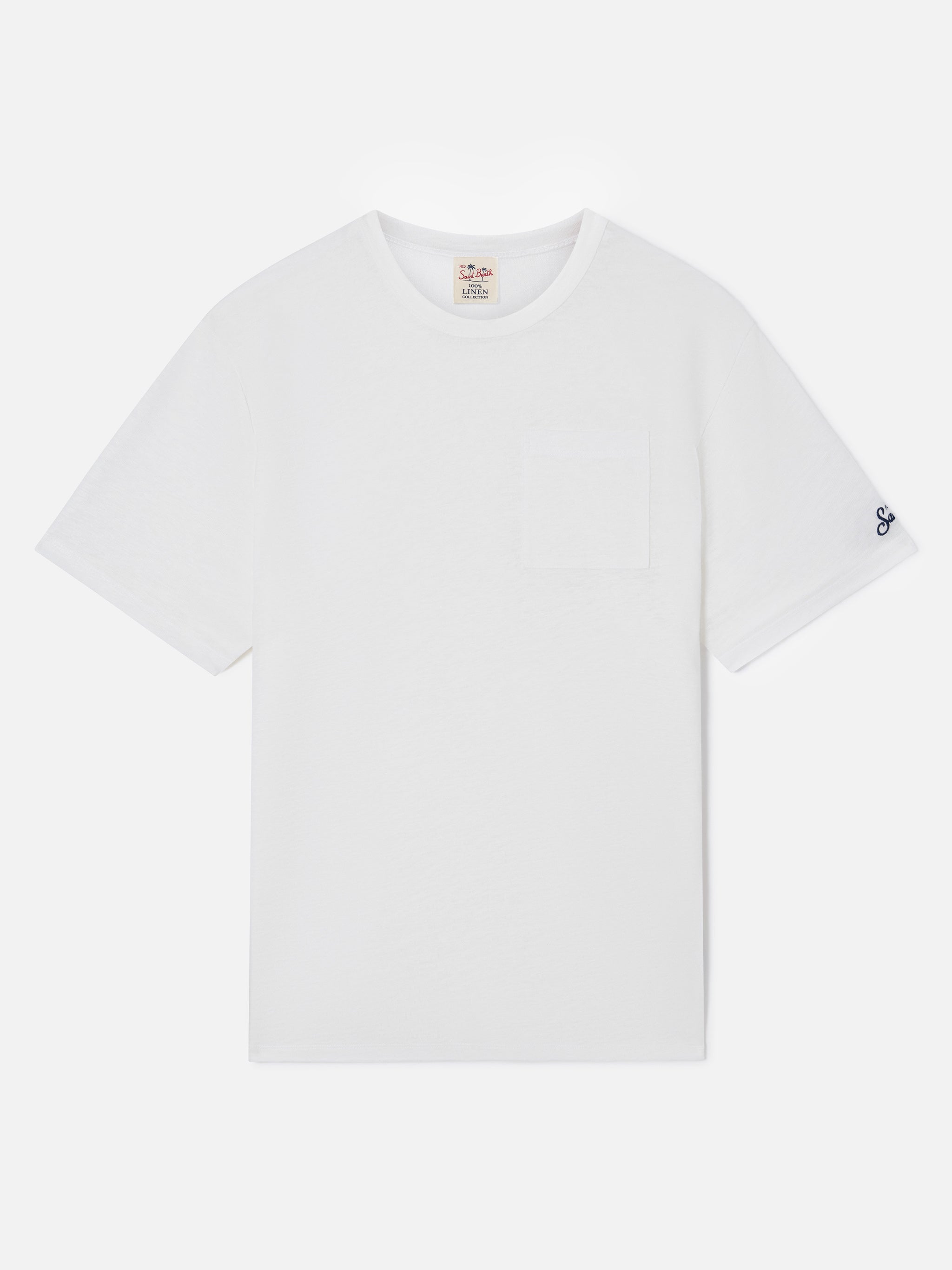 mc2-saint-barth-t-shirt-ecstasea-uomo-in-lino-jersey-panna-con-taschino image 1