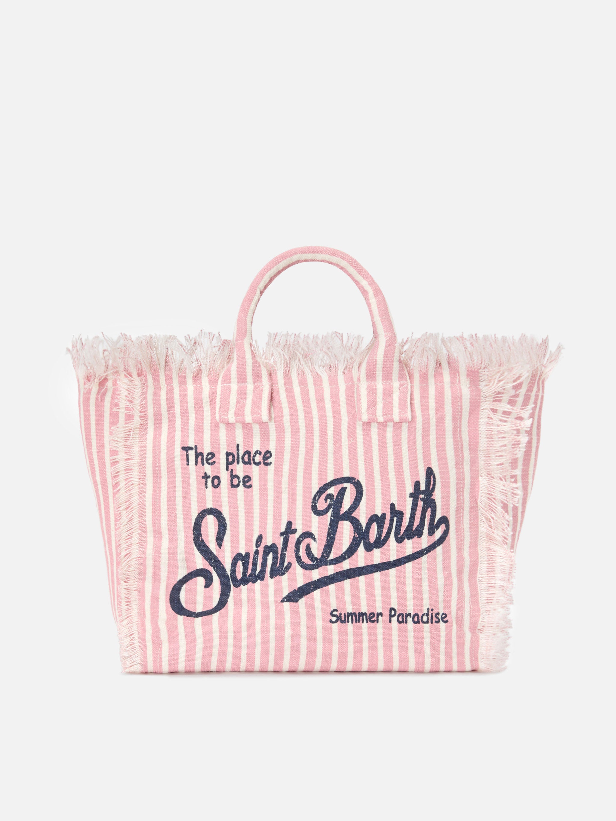 mc2-saint-barth-colette-borsa-in-lino-a-righe-rosa-e-bianche image 1