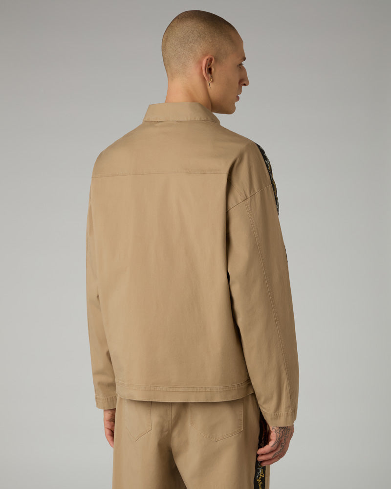 australian-tape-giacca-in-cotton-twill-caramello-con-banda-lux image 4