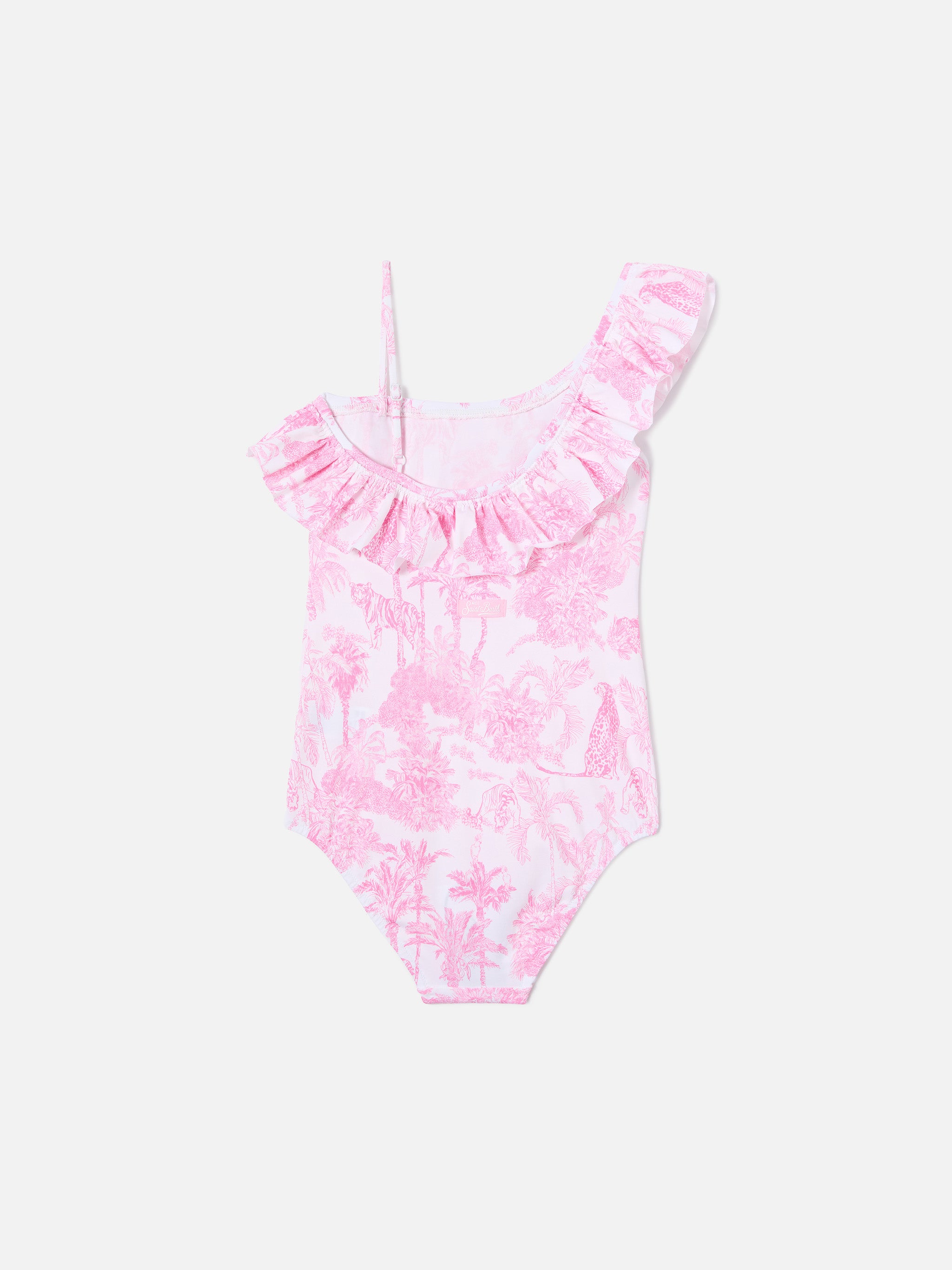 mc2-saint-barth-carin-costume-intero-bambina-monospalla-rosa-toile-de-jouy image 2