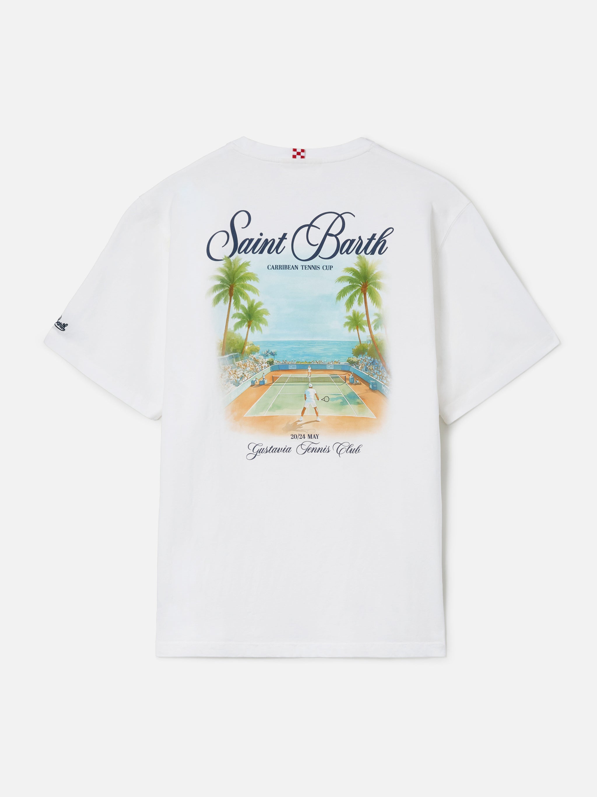 mc2-saint-barth-t-shirt-portland-bianca-con-stampa-caribbean-tennis-cup image 1