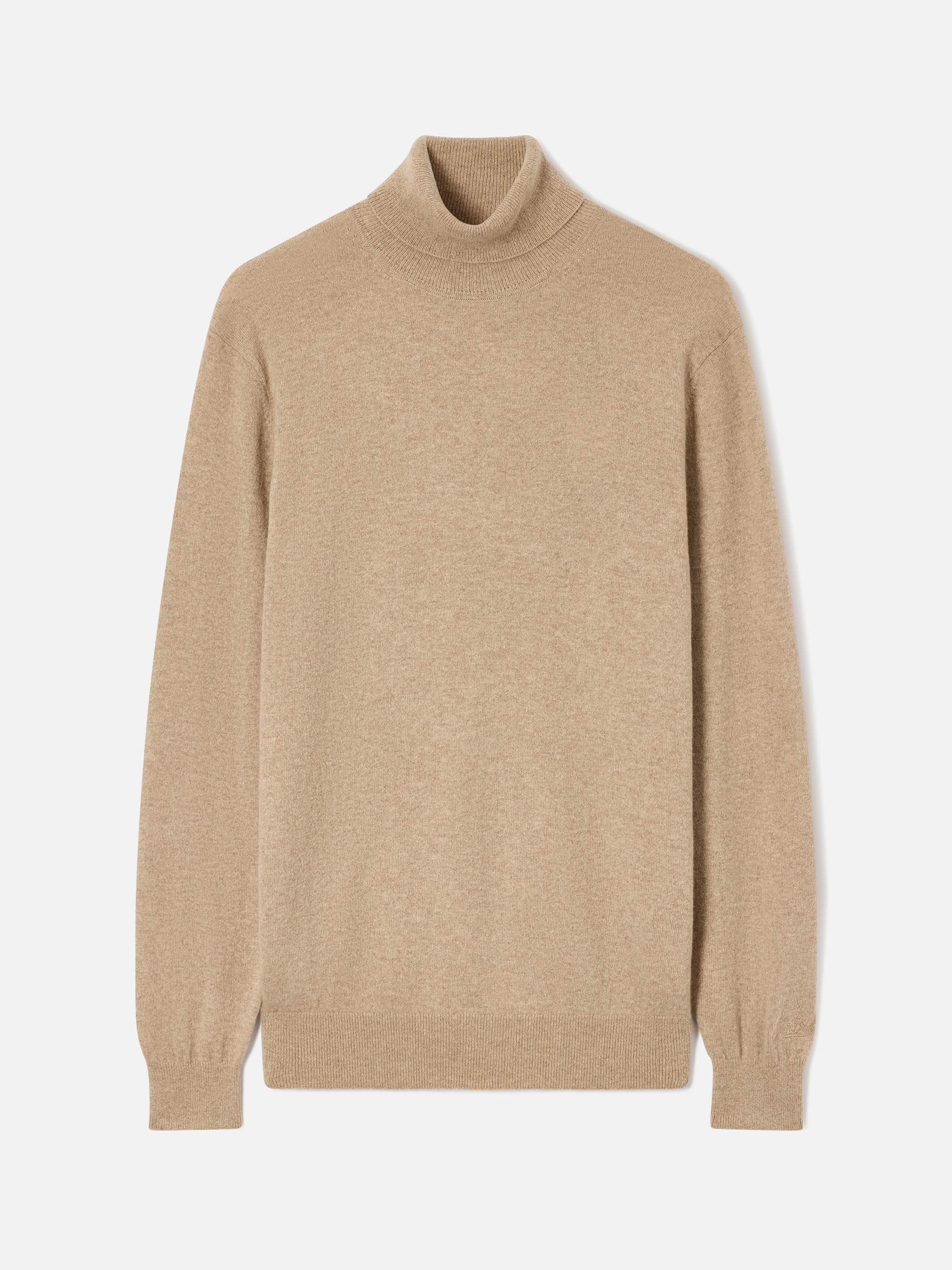mc2-saint-barth-maglione-bond-collo-alto-in-cashmere-cammello-uomo image 1
