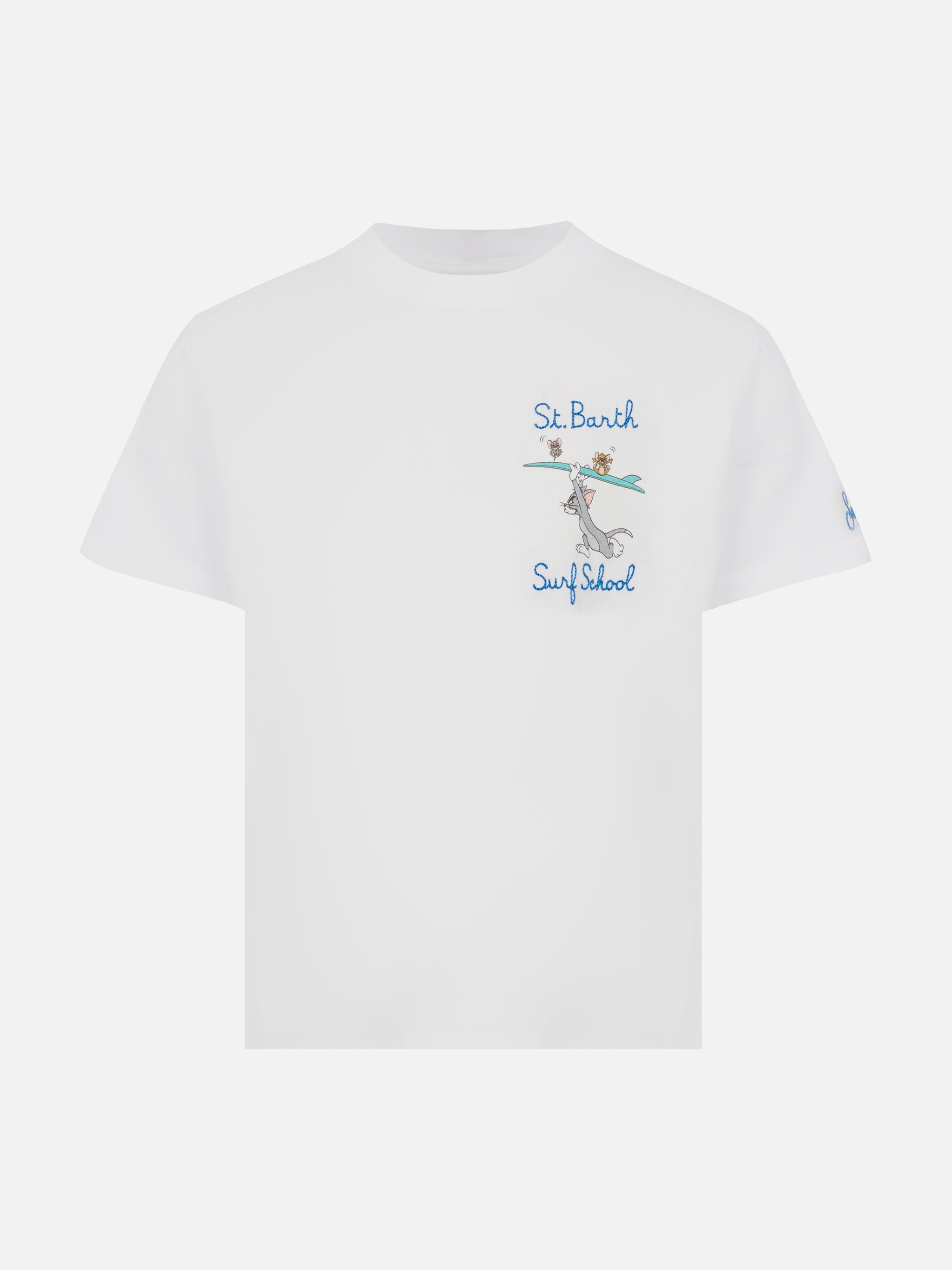 mc2-saint-barth-ecstasea-t-shirt-bambino-cotone-bianca-tom-jerry-warner-bros image 1