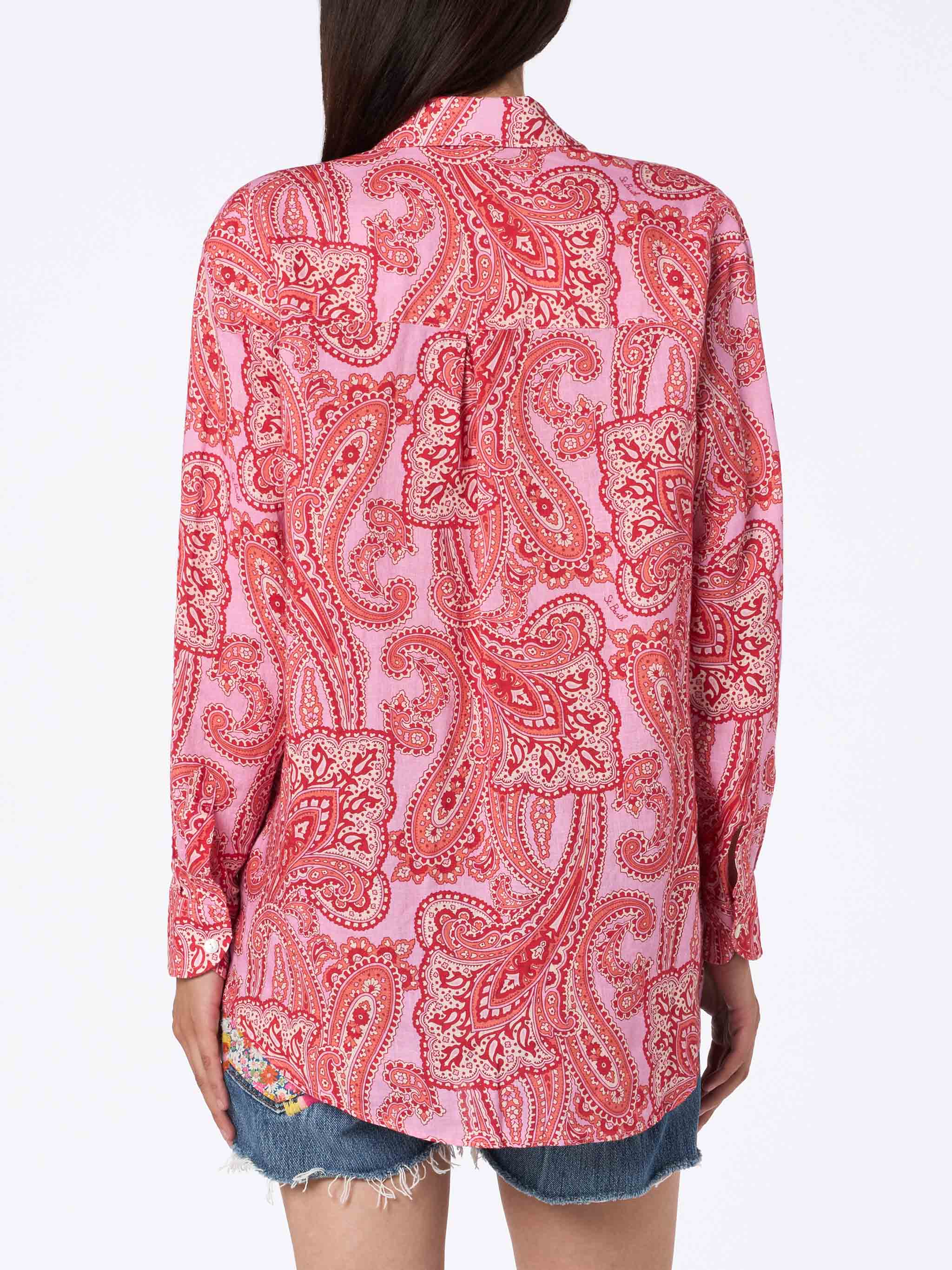 mc2-saint-barth-camicia-alodie-in-lino-con-stampa-paisley-rosa image 2