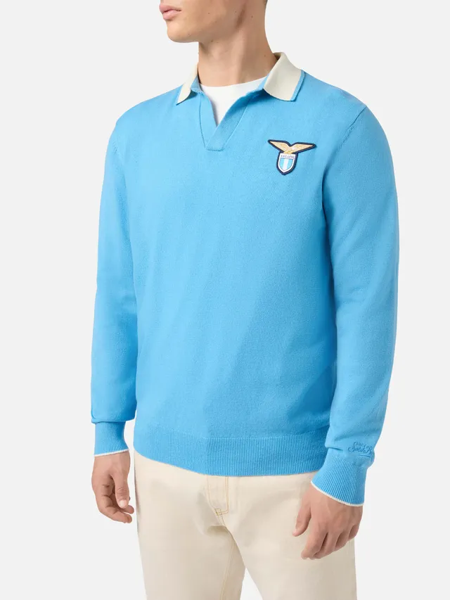 mc2-saint-barth-belmont-light-polo-maglia-azzurra-patch-lazio-special-edition image 1