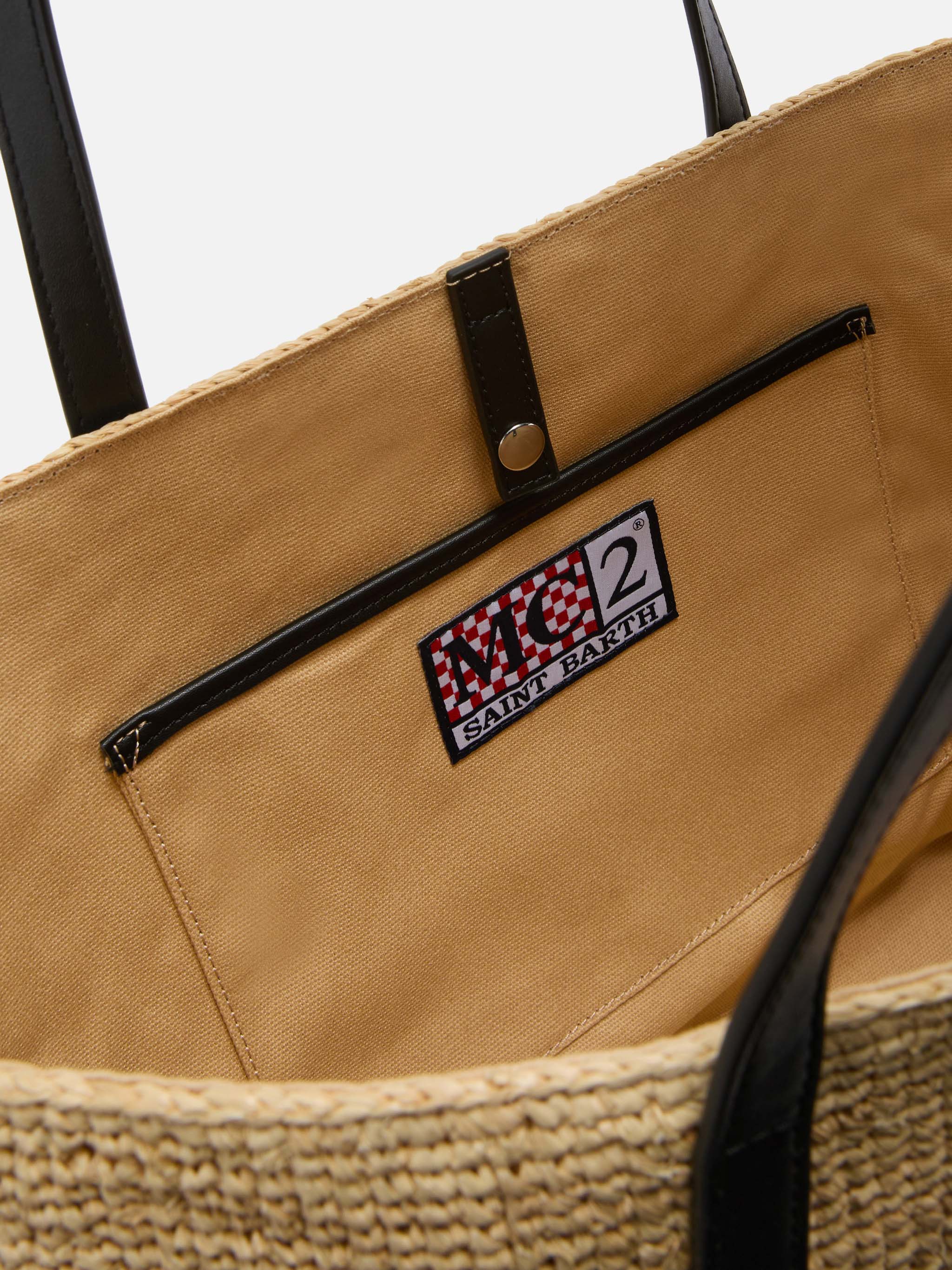 mc2-saint-barth-borsa-city-in-raffia-intrecciata-con-logo-nero-ricamato-a-contra image 5
