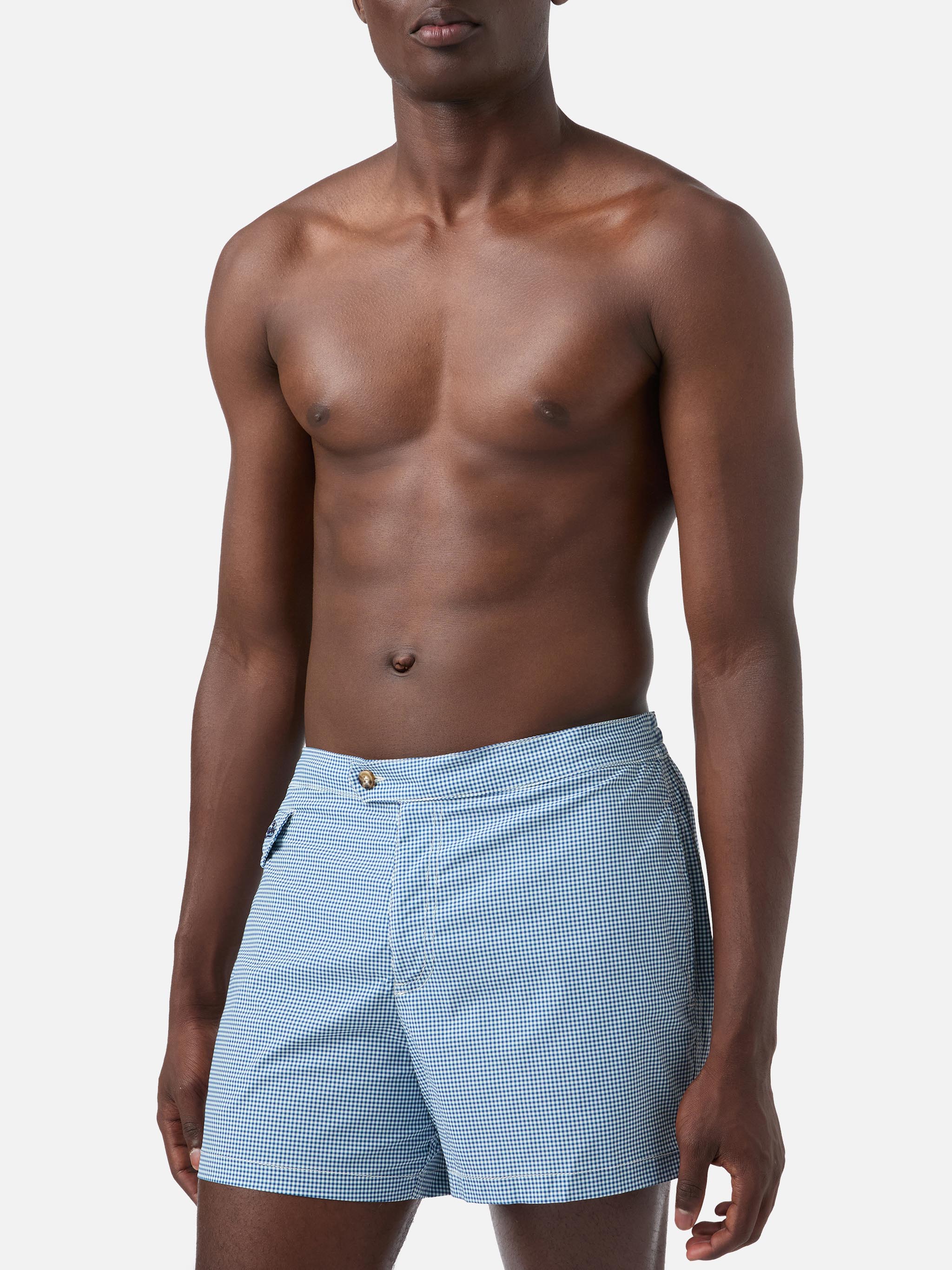 mc2-saint-barth-harrys-costume-mare-uomo-slim-vichy-blu-navy image 3