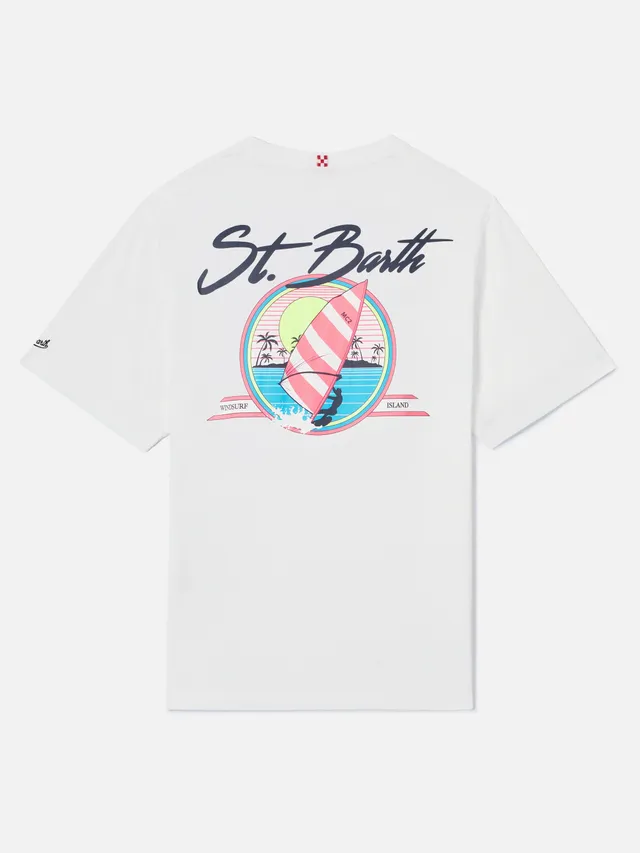 mc2-saint-barth-st-barth-surf-t-shirt-uomo-bianca-in-cotone image 1