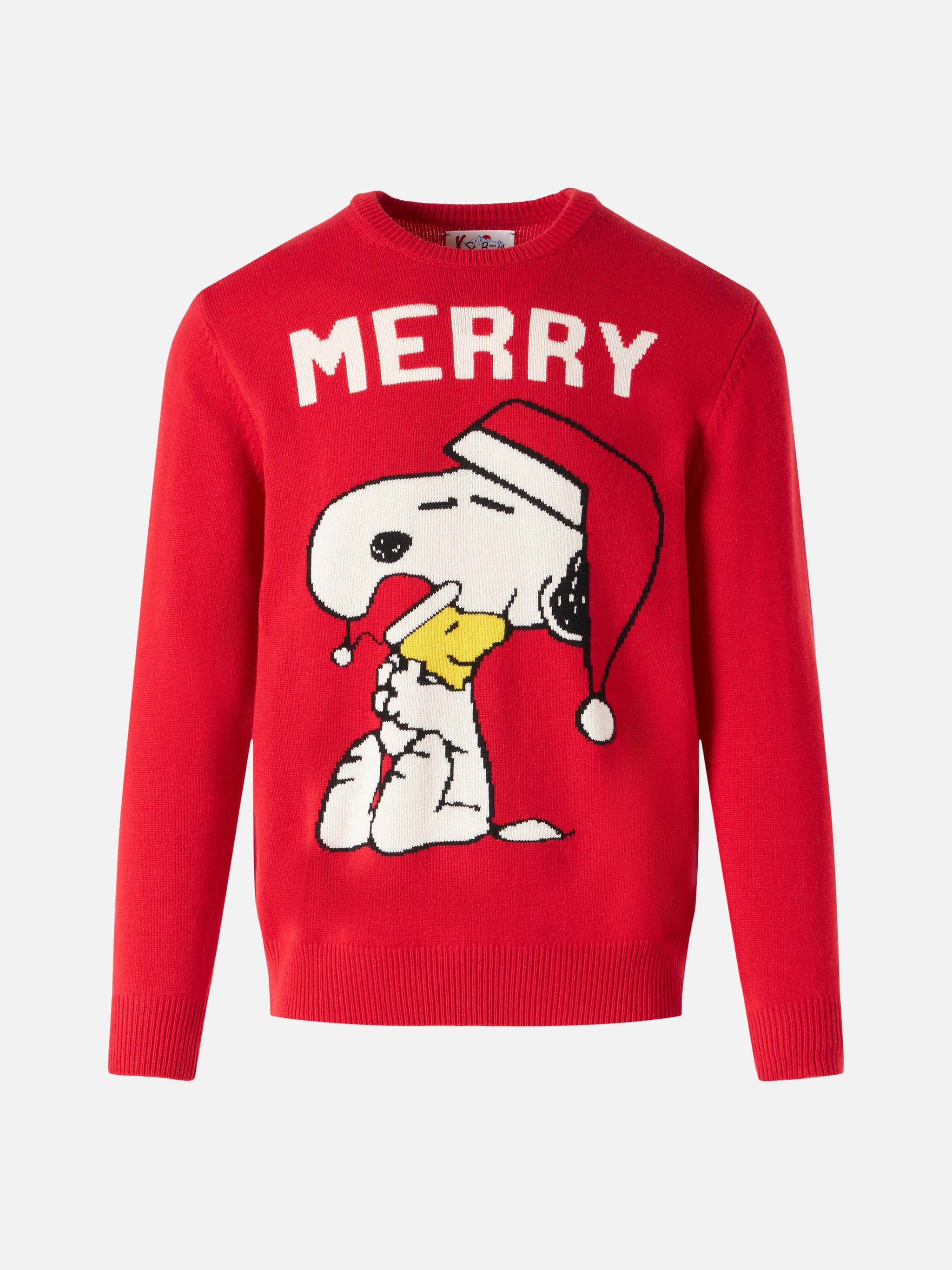 mc2-saint-barth-heron-maglia-uomo-snoopy-merry-misto-cashmere-rossa-peanuts-spec image 4