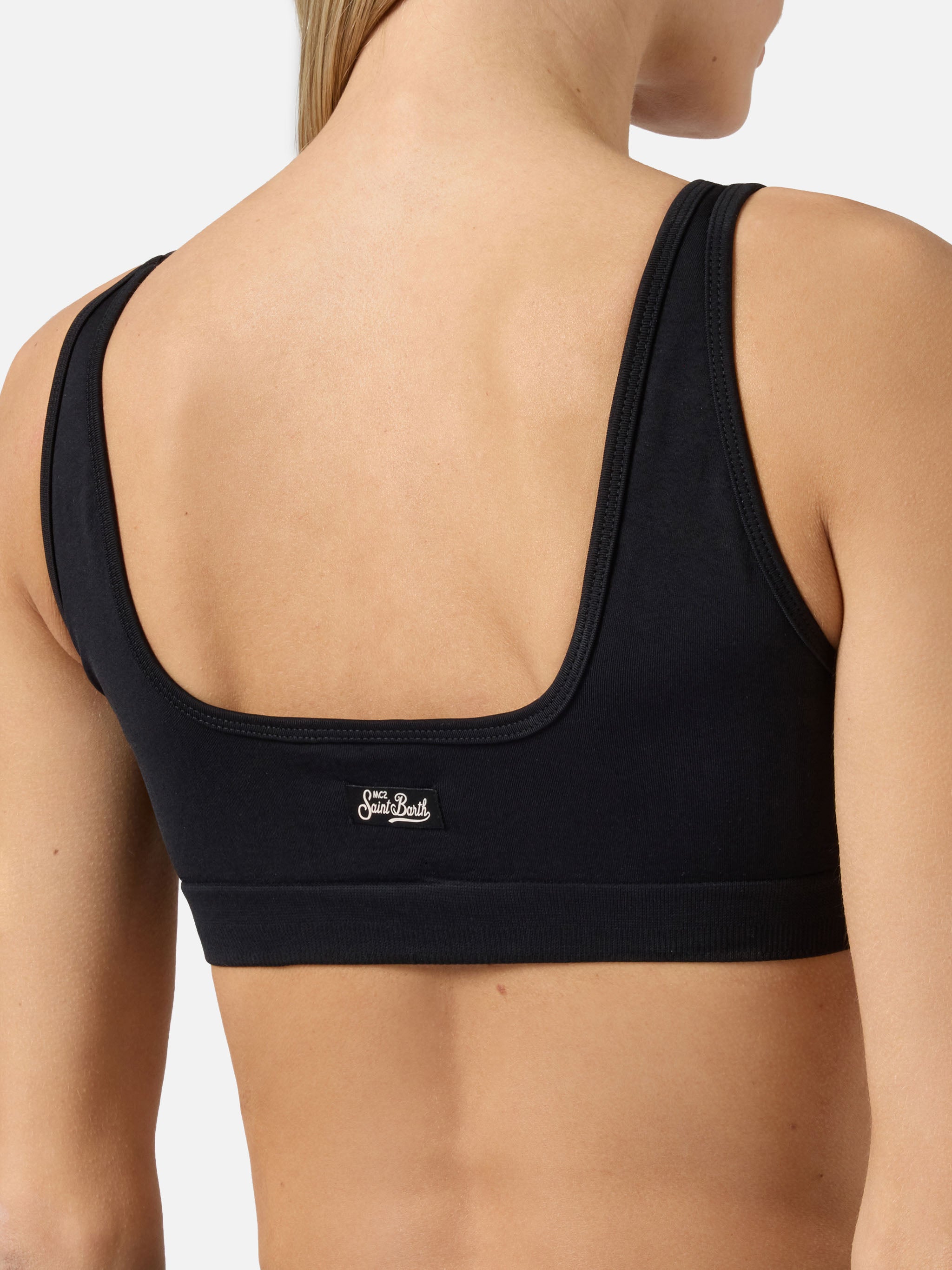 mc2-saint-barth-top-sportivo-fify-donna-nero-tecnico-elasticizzato image 3