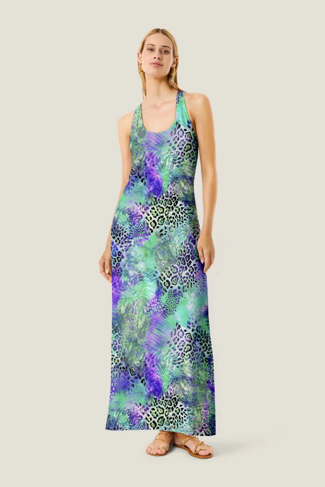 4giveness-patch-animalier-abito-lungo-donna-cover-up image 1