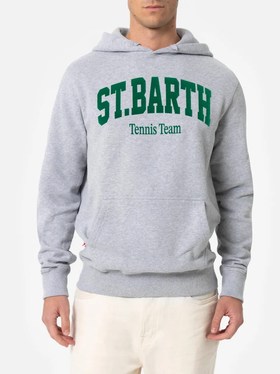 mc2-saint-barth-tribeca-felpa-uomo-con-cappuccio-grigio-m-lange-tennis-team image 1