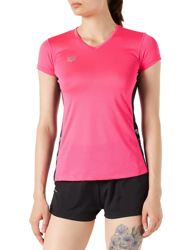 arena-w-run-s-s-mesh-solid-maglietta-running-donna-maniche-corte image 1