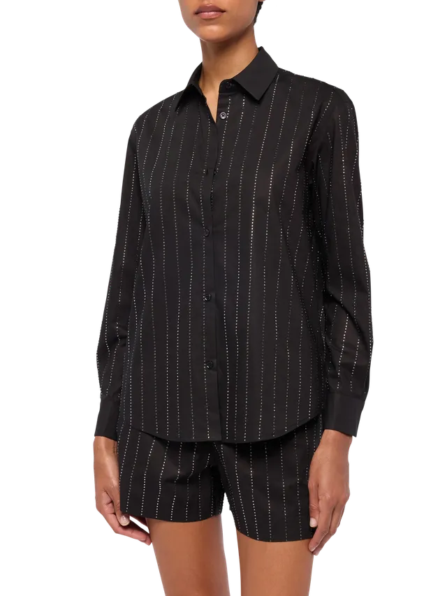mc2-saint-barth-meredith-camicia-classica-in-popeline-di-cotone-a-righe-con-stra image 1