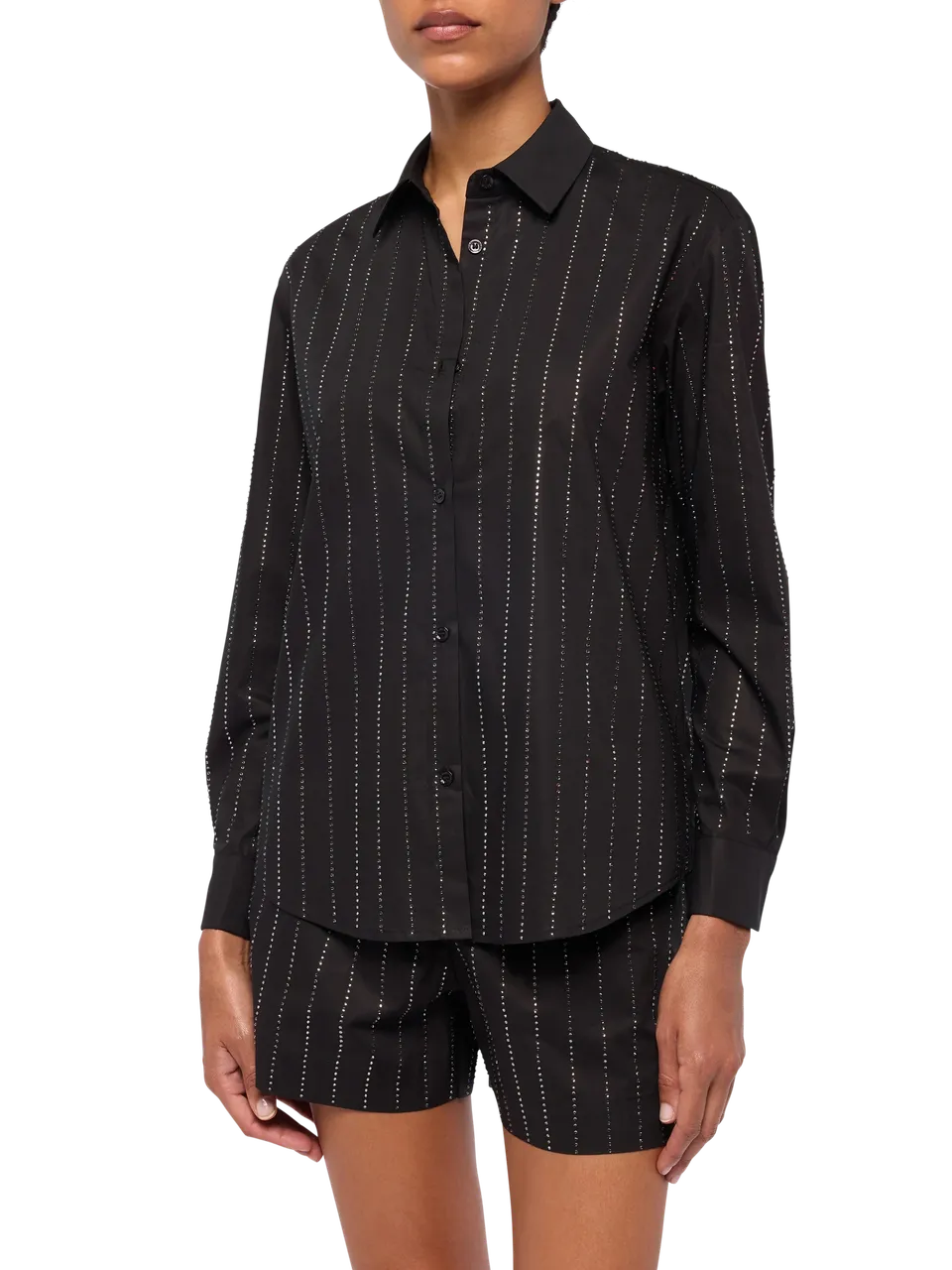 mc2-saint-barth-meredith-camicia-classica-in-popeline-di-cotone-a-righe-con-stra image 1