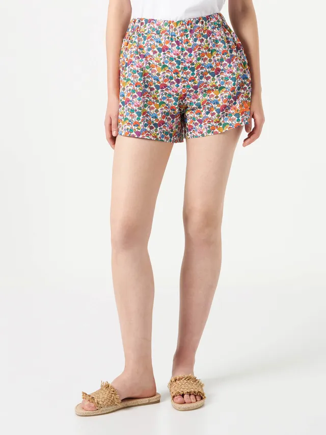 mc2-saint-barth-short-lierre-donna-in-cotone-con-stampa-multicolor-all-over image 1