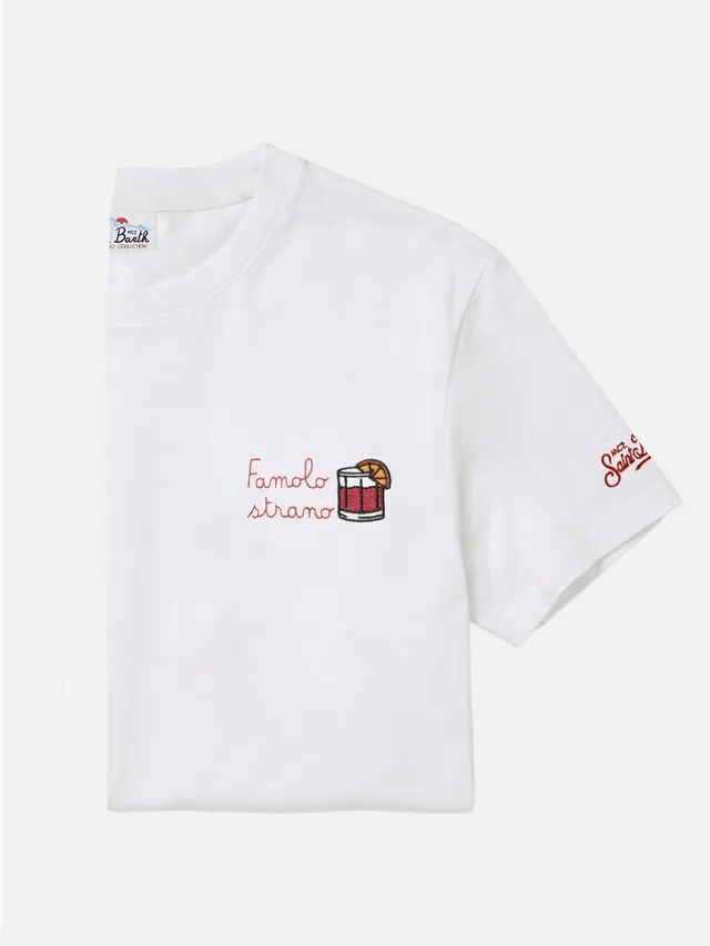 mc2-saint-barth-t-shirt-arnott-in-cotone-bianco-con-ricamo-famolo-strano image 1
