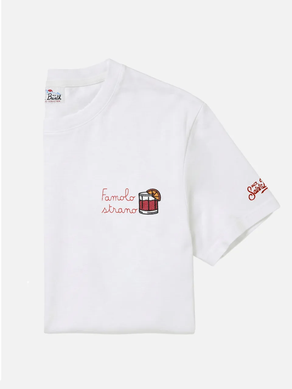 mc2-saint-barth-t-shirt-arnott-in-cotone-bianco-con-ricamo-famolo-strano image 1